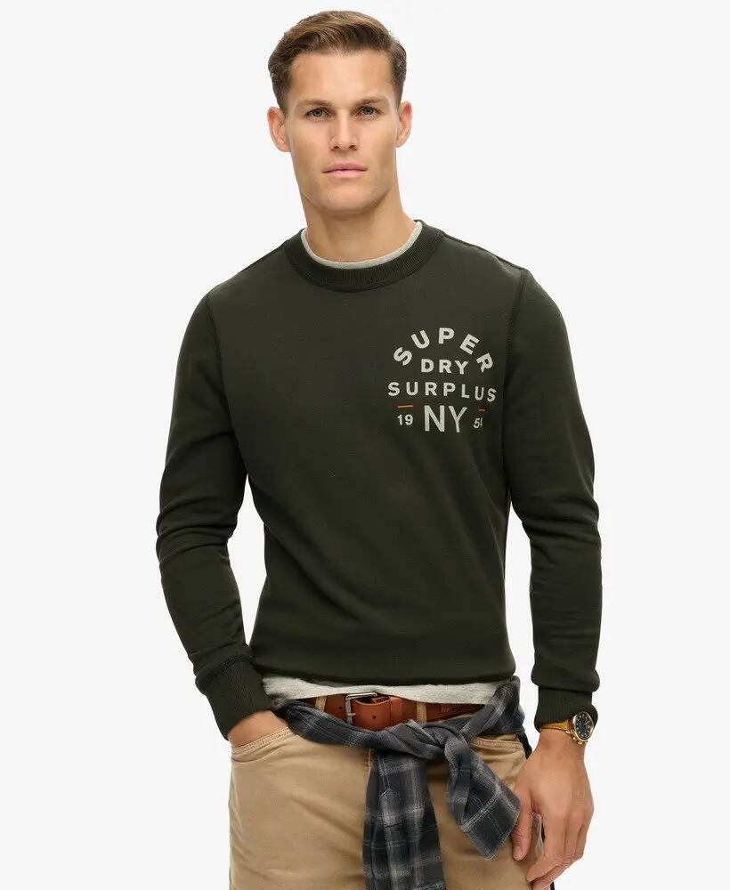 superdry Sweat Surplus Graphic en coton – Washed Black 1/6