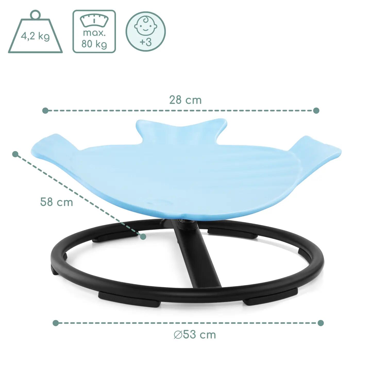Karuzela dla dzieci, obrotowa 360°, z antypoślizgową podstawą, do 80 kg 10/15