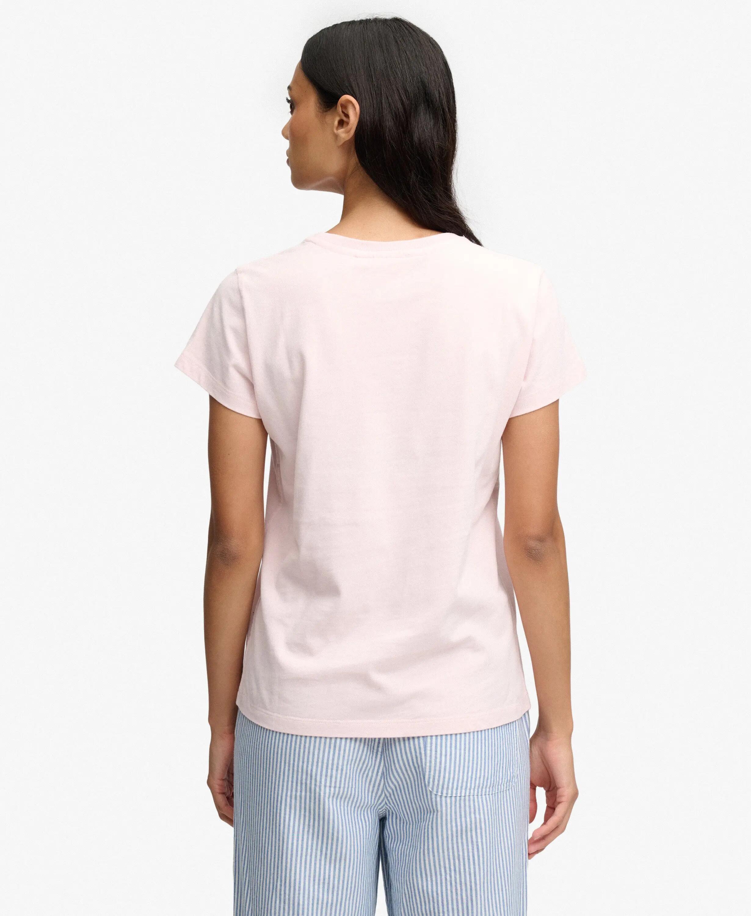 superdry T-shirt Luxe Casual Classic slim en coton biologique – Chalk Pink 5/5