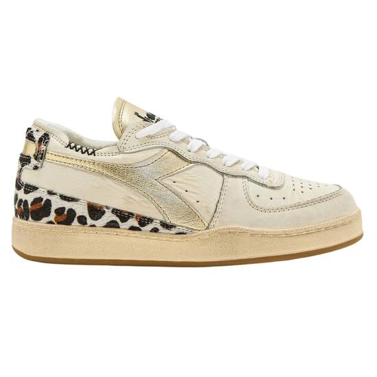Scarpe Diadora Mi Basket Row Cut Vintage in Pelle da Donna