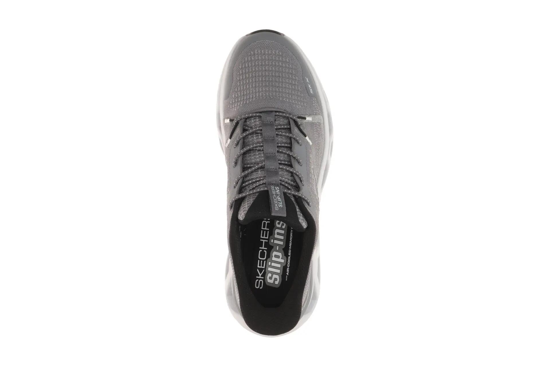 Skechers Glide Step Schuhe grau silber Herren Slip-Ins 233023 6/7