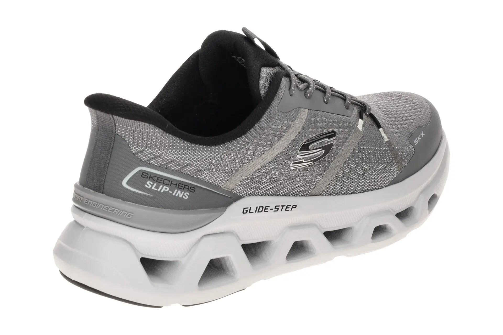 Skechers Glide Step Schuhe grau silber Herren Slip-Ins 233023 4/7