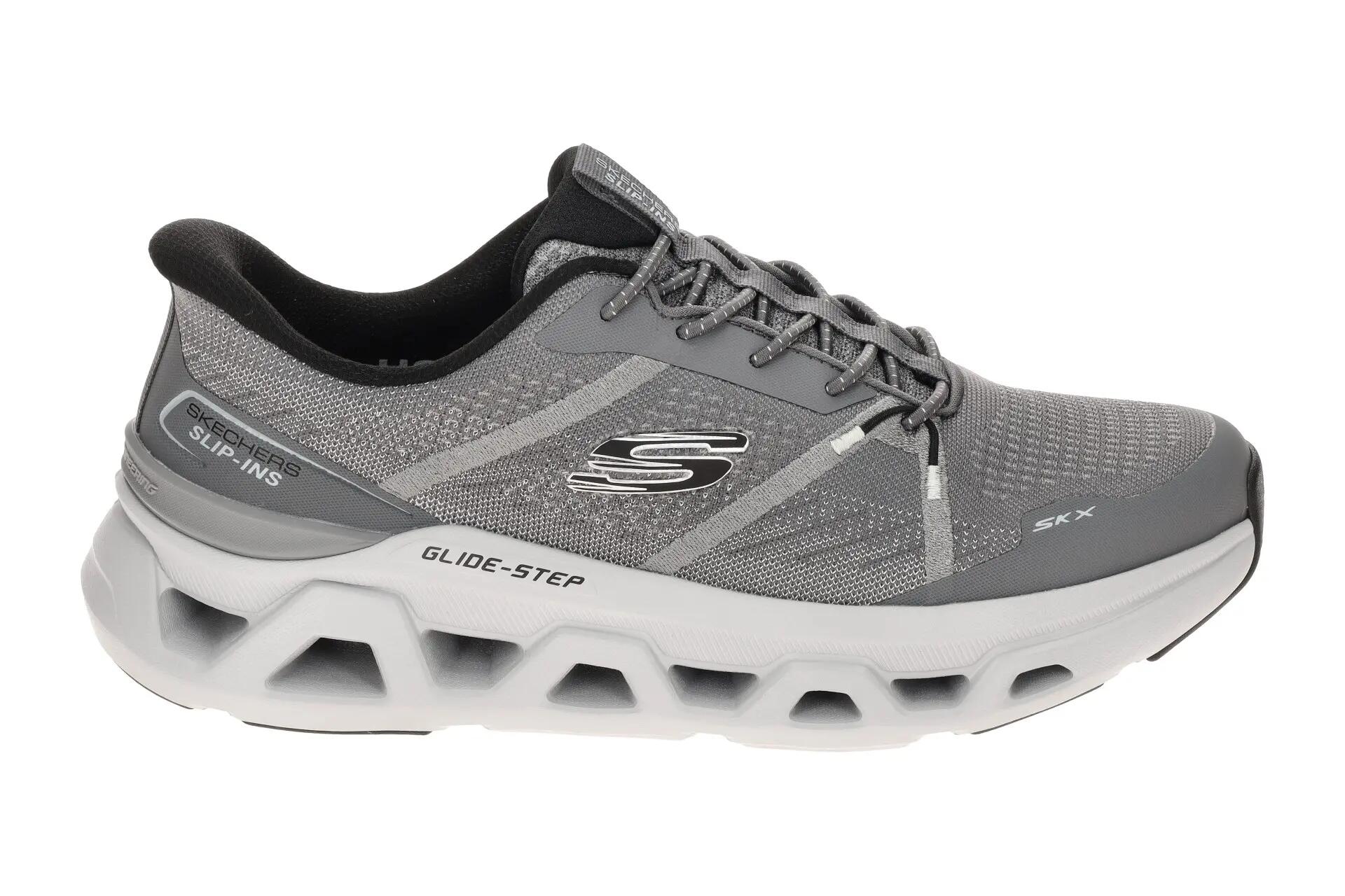 Skechers Glide Step Schuhe grau silber Herren Slip-Ins 233023 2/7