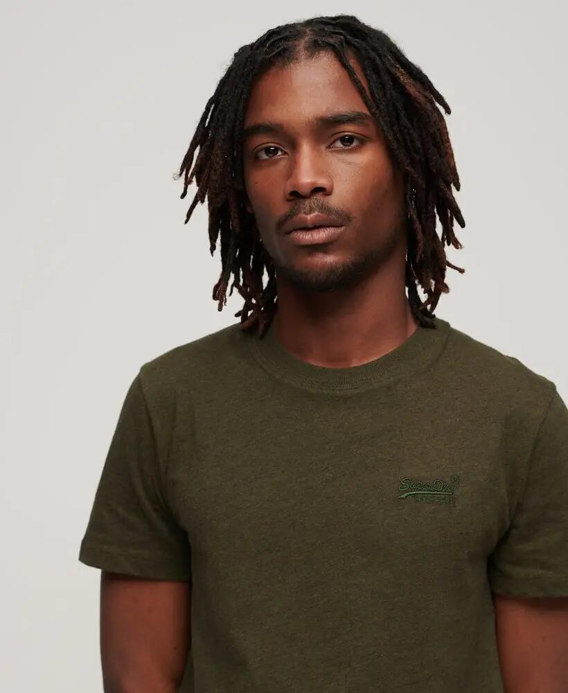 superdry T-shirt Essential Logo en coton bio – coupe slim – Winter Khaki Grit 2/3