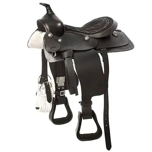 Leather western saddle for horse Hispano Hipica