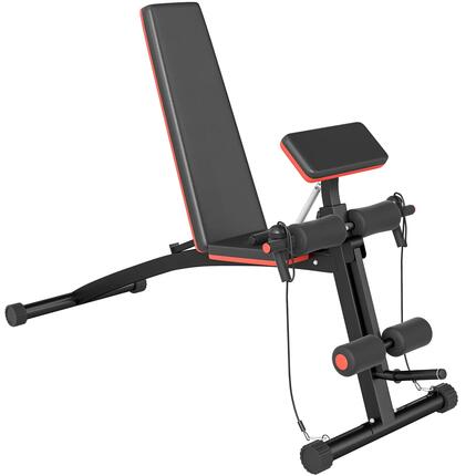 Banc de musculation multifonctionnel pliable avec dossier réglable sur 7
