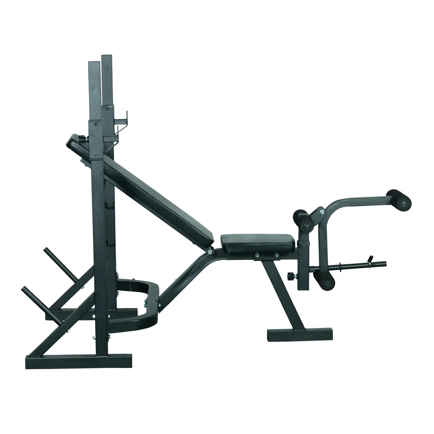 Banc de musculation - Fitness - Multifonction réglable - Acier noir 4/6