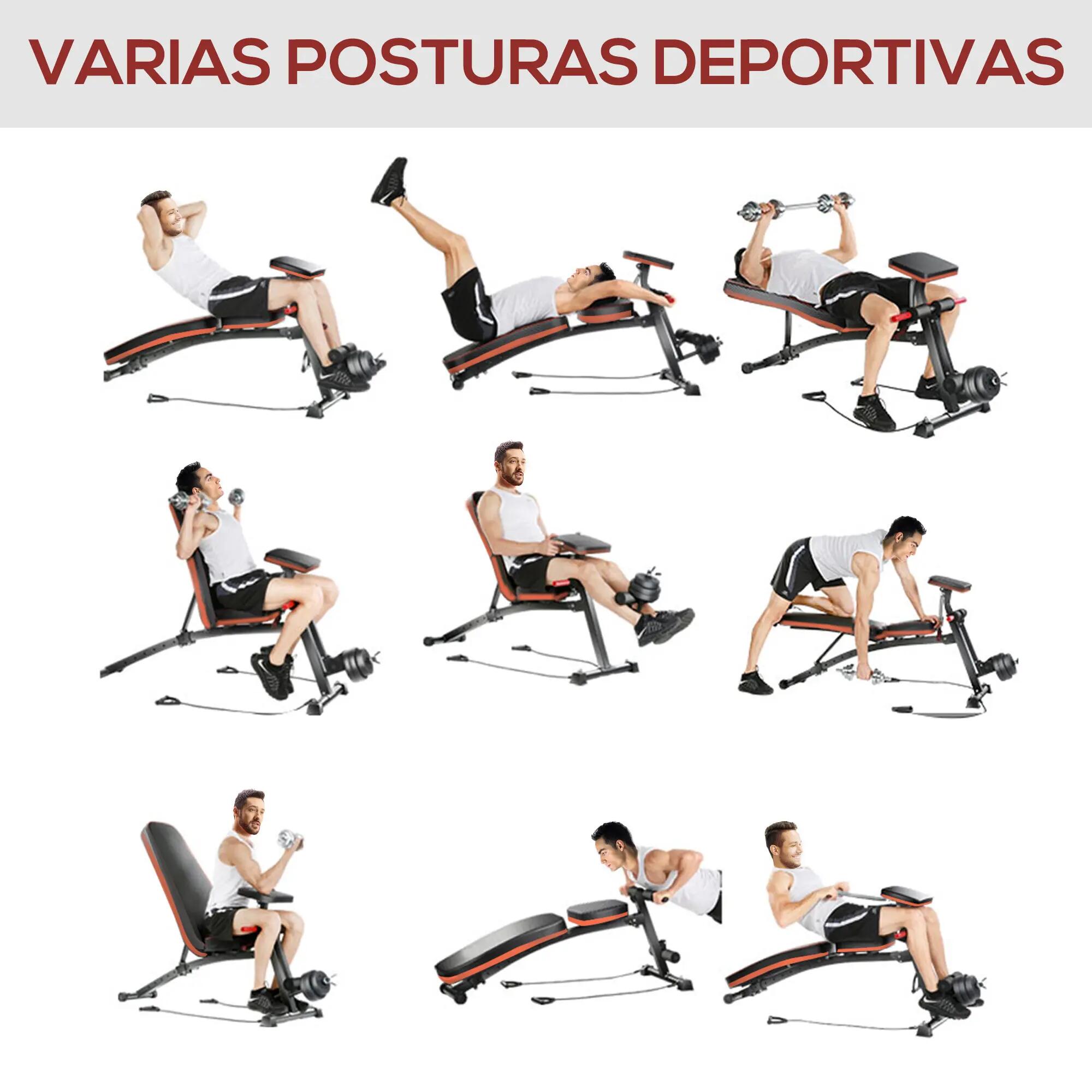 Banc de musculation pliable, dossier inclinable à 7 niveaux, extension des 6/9