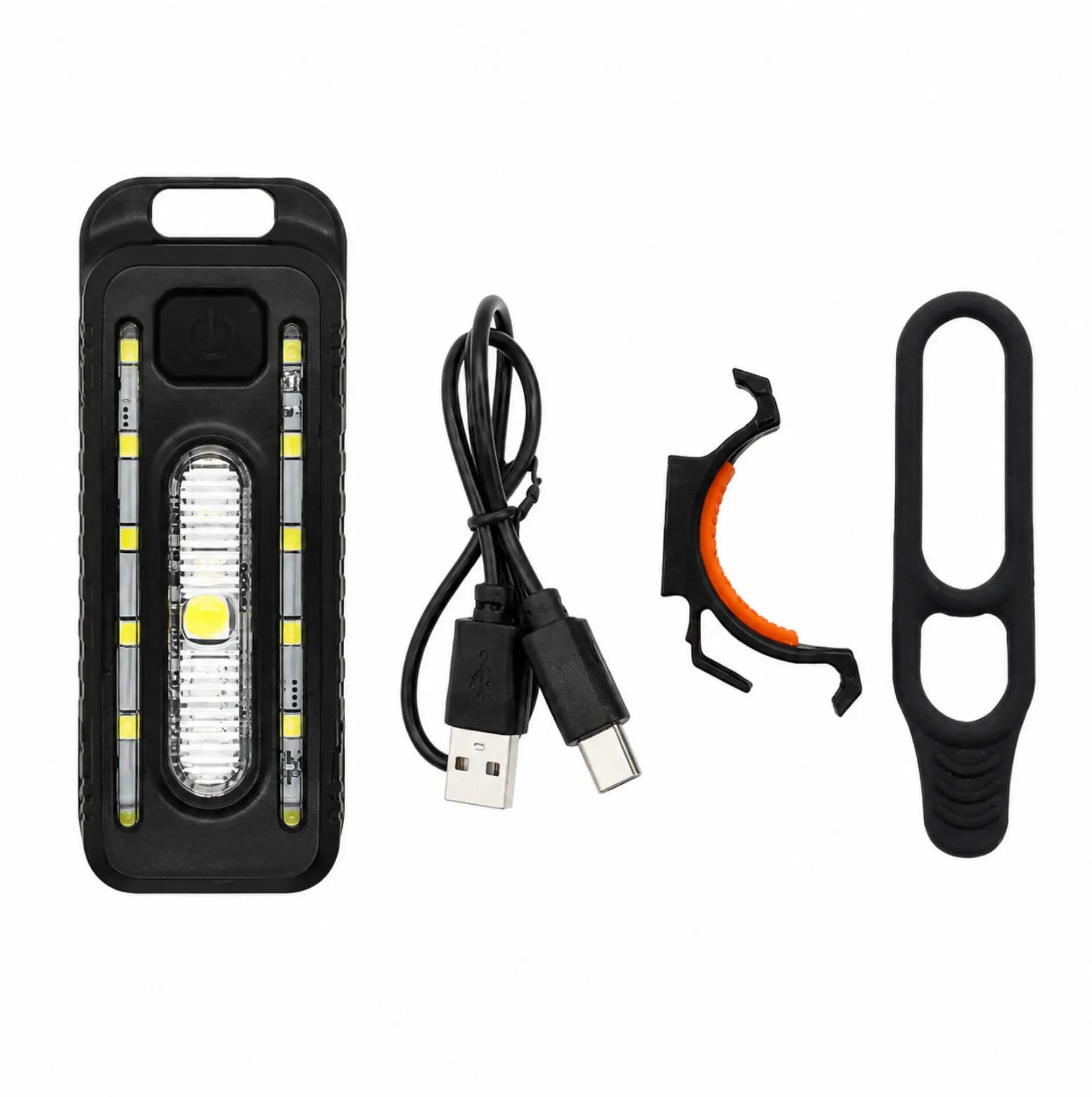 Lampka rowerowa LED USB-C 200 lm - czerwona, niebieska i biała - 5 trybów 5/7