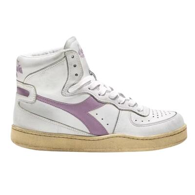 Sneakers Diadora Mi Basket Used Donna Scarpe Sportive Vintage Vera Pelle Alte