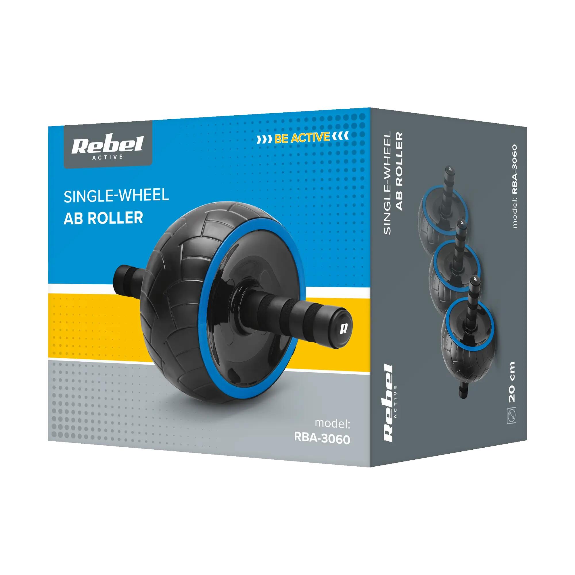 Kółko roller do ćwiczeń mięśni brzucha AB Wheel koło z matą Rebel 7/7