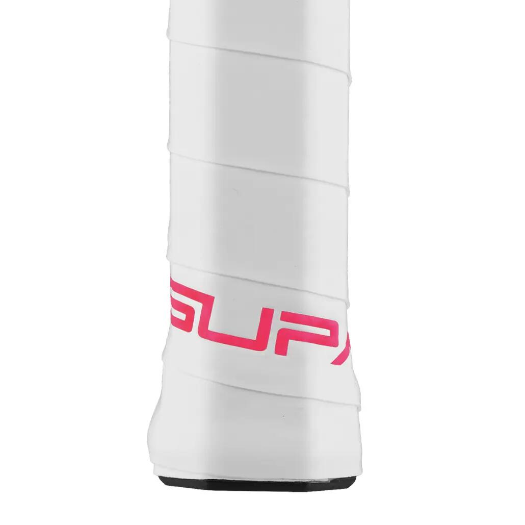Supacaz Super Sticky Kush-Grip de remplacement de tennis-White/Neon Pink 3/5