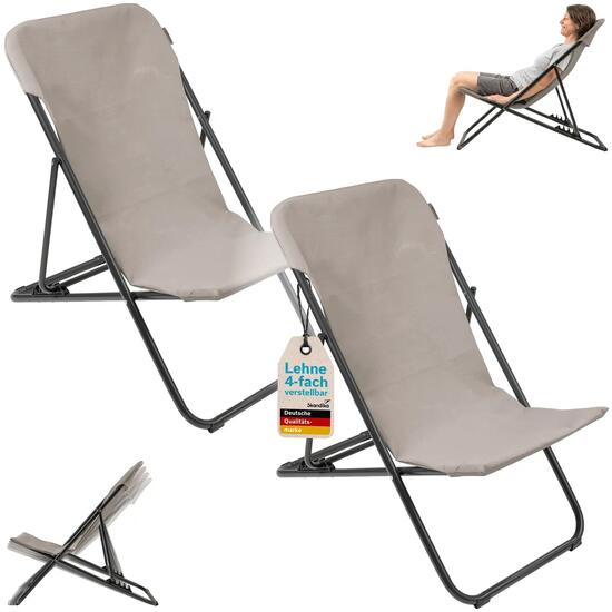 2er-Set Solmo Campingstühle - verstellbare Rückenlehne - max. 120 kg
