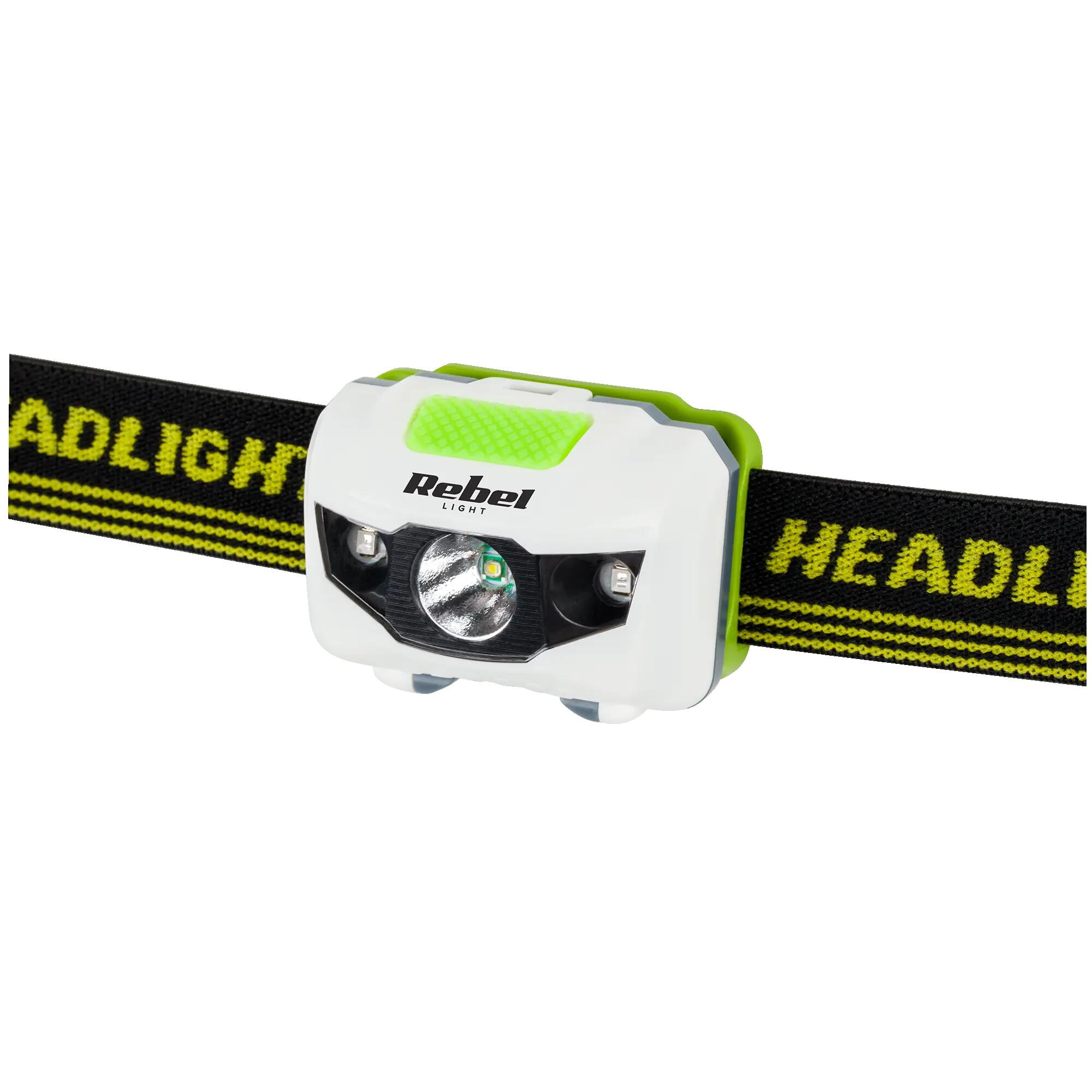 Latarka czołowa LED 3W 3xAAA 3xLED czołówka Rebel 2/3