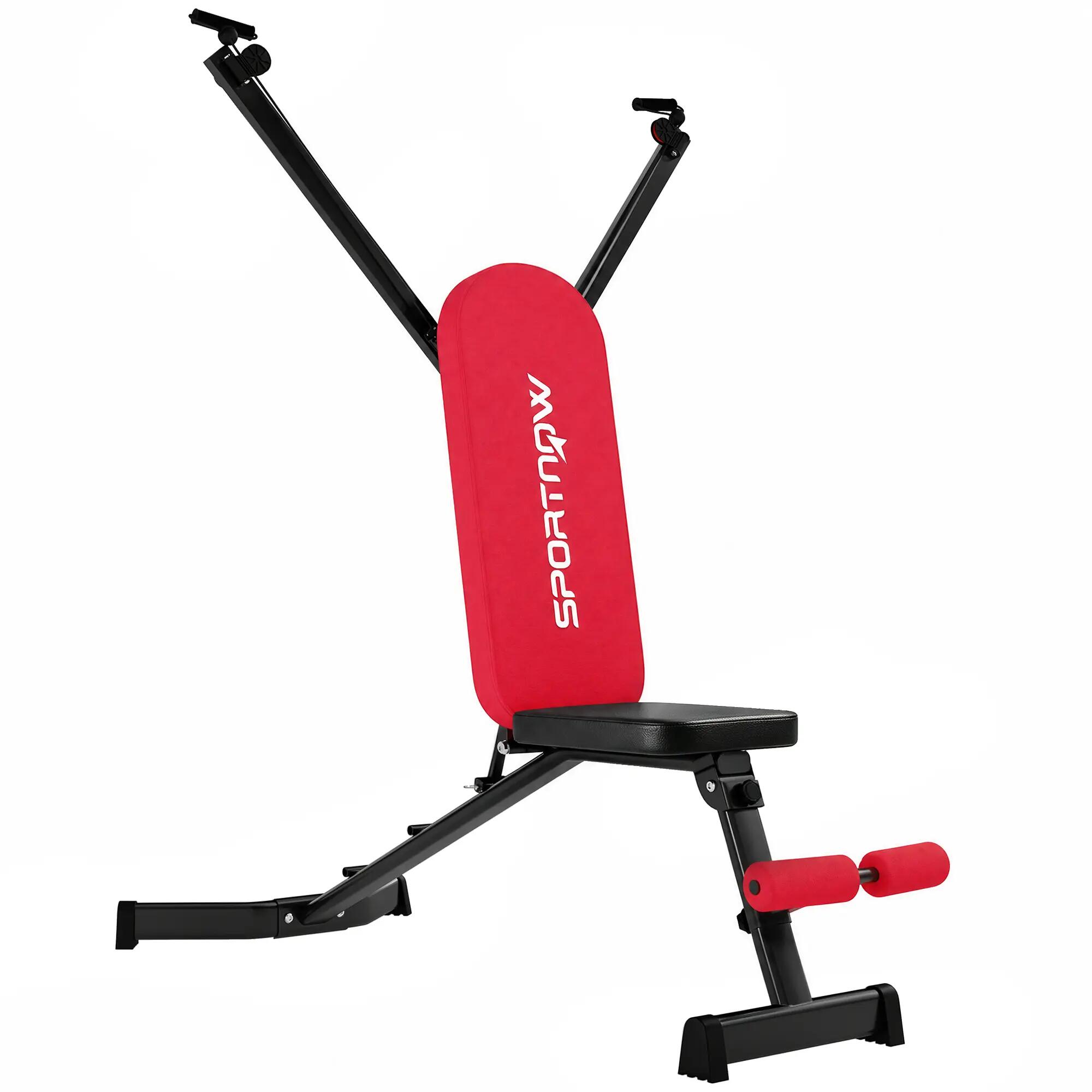 Banc de musculation pliable avec bandes de résistance, dossier réglable, 2/9