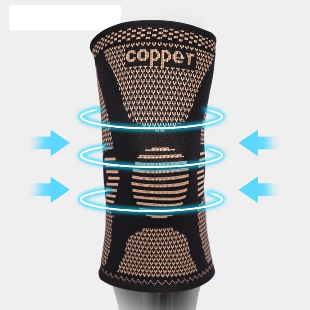 Lot de 2 genouillères, QttvbTna, cuivre, compression pour le sport, soulagement 4/4