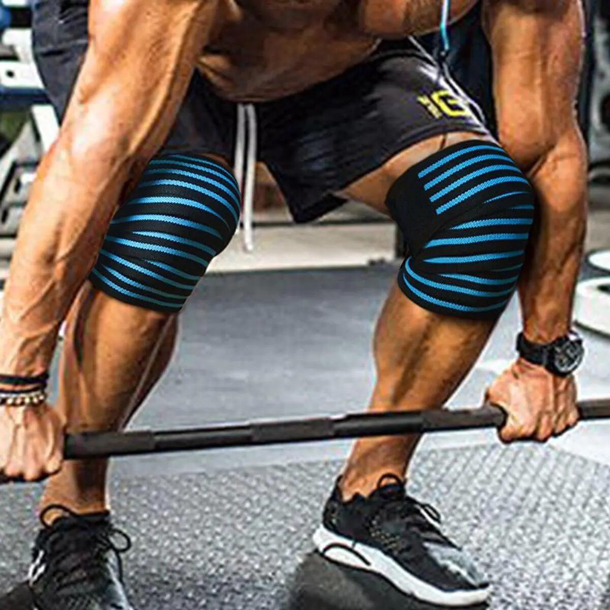 1 paire - Kniebraces - Lange Fitness Kniebanden - Elastische Sport Banden voor S 3/4