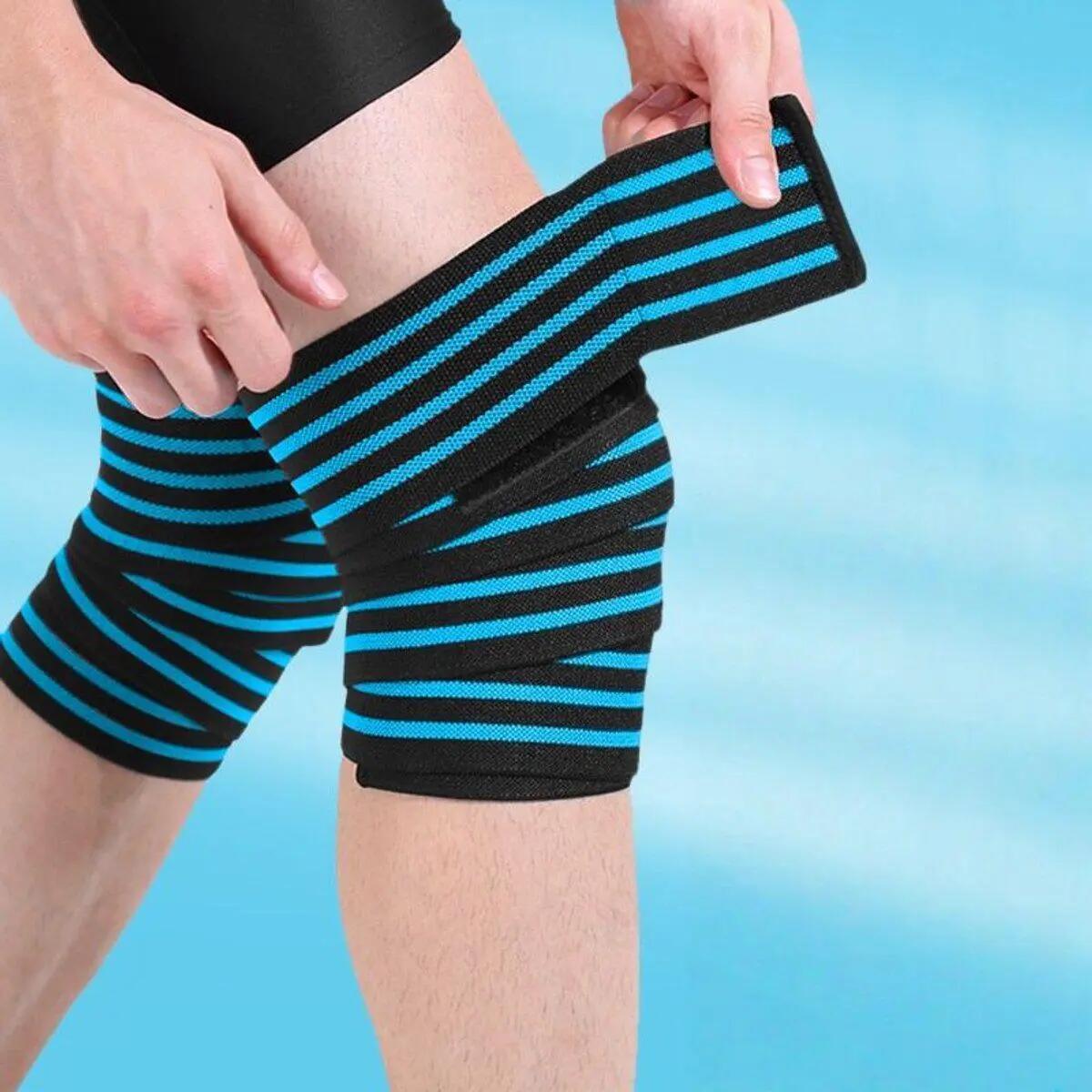 1 paire - Kniebraces - Lange Fitness Kniebanden - Elastische Sport Banden voor S 2/4