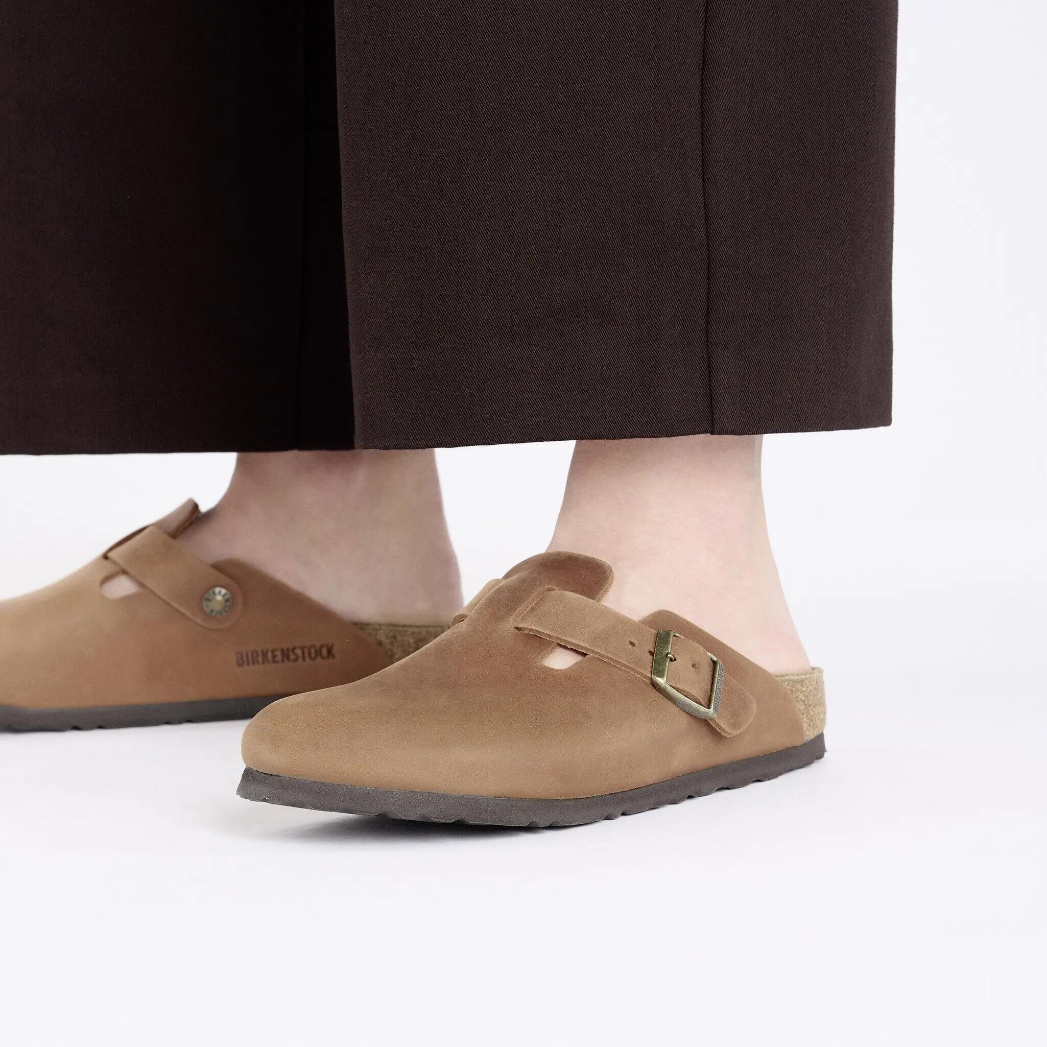 Unisex muły Birkenstock Boston brązowe regular 1028179 4/10