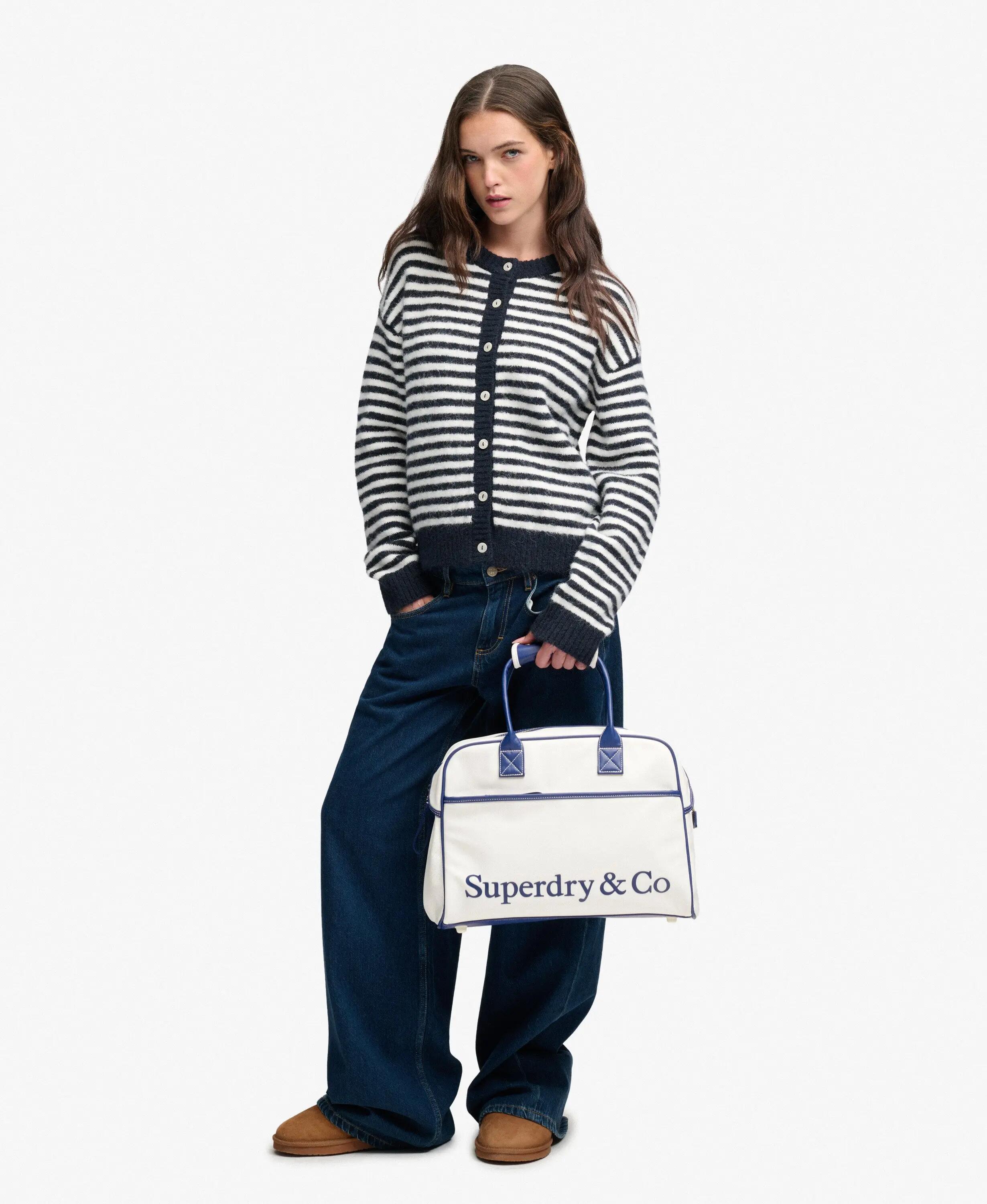 superdry Heritage Retro borsa da palestra in poliestere – WHITE/BLUE 6/6