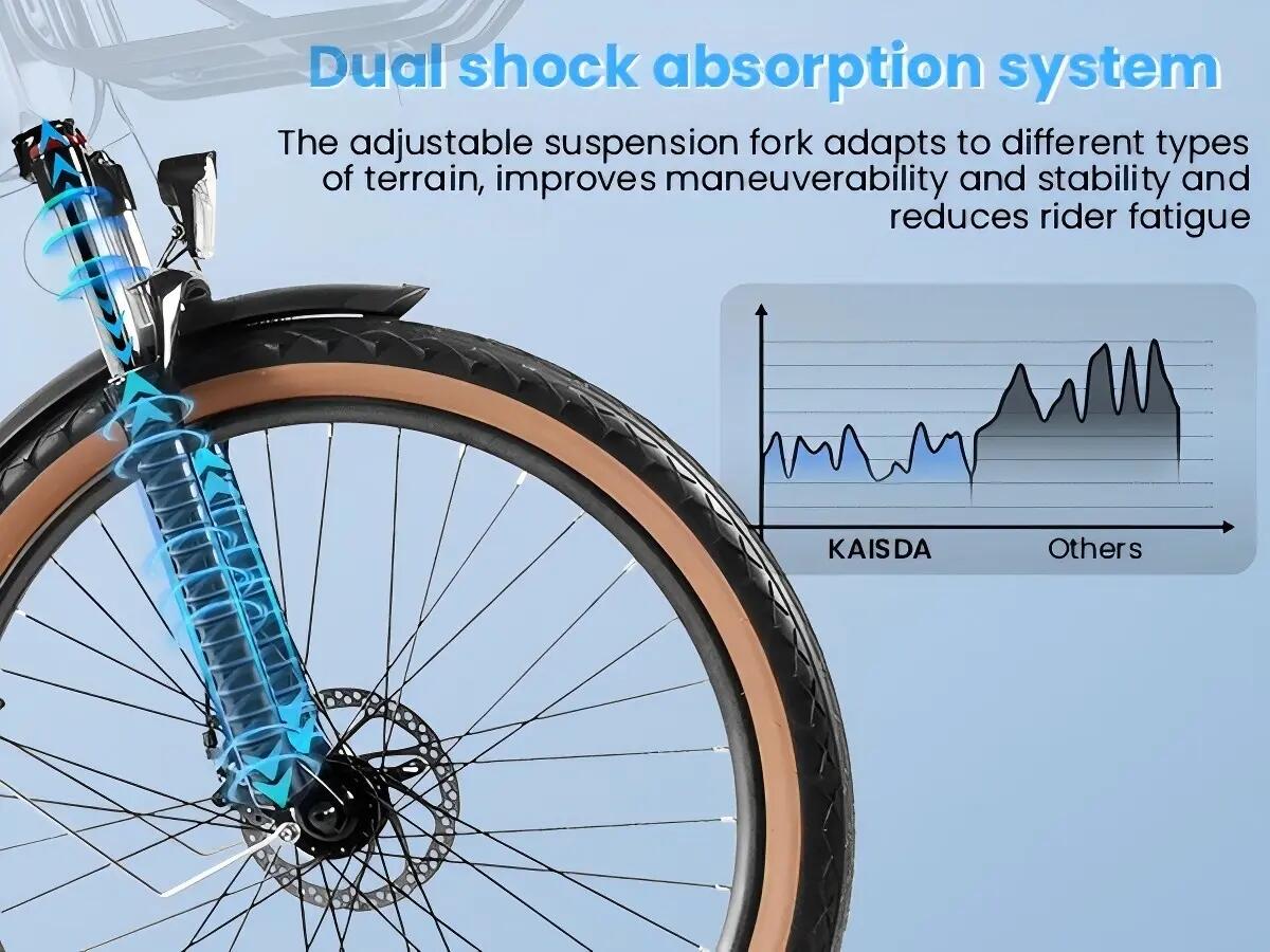 Bicicletta elettrica per adulti KAISDA K601, batteria da 36V 17.4Ah 6/14