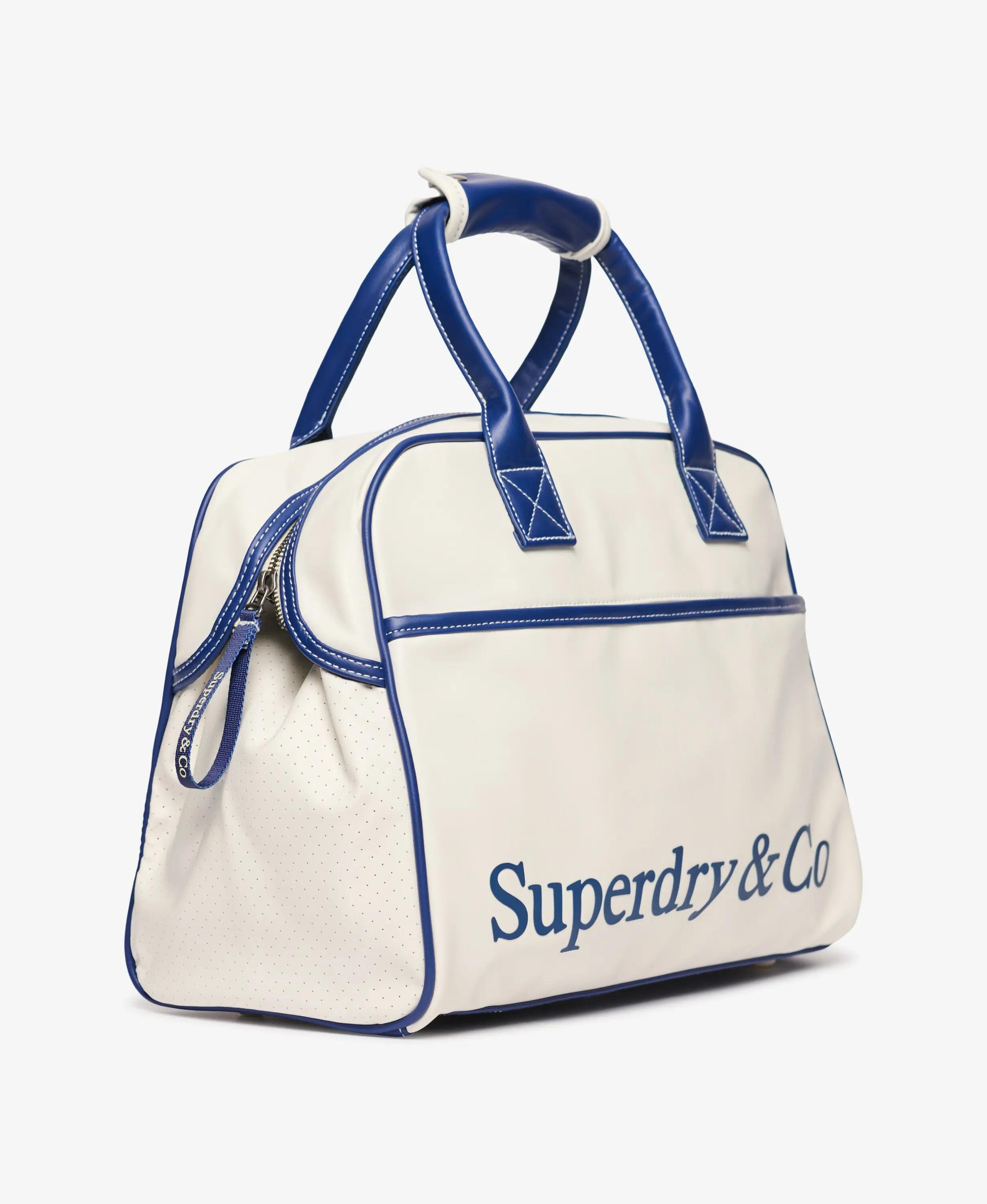 superdry Heritage Retro borsa da palestra in poliestere – WHITE/BLUE 2/6