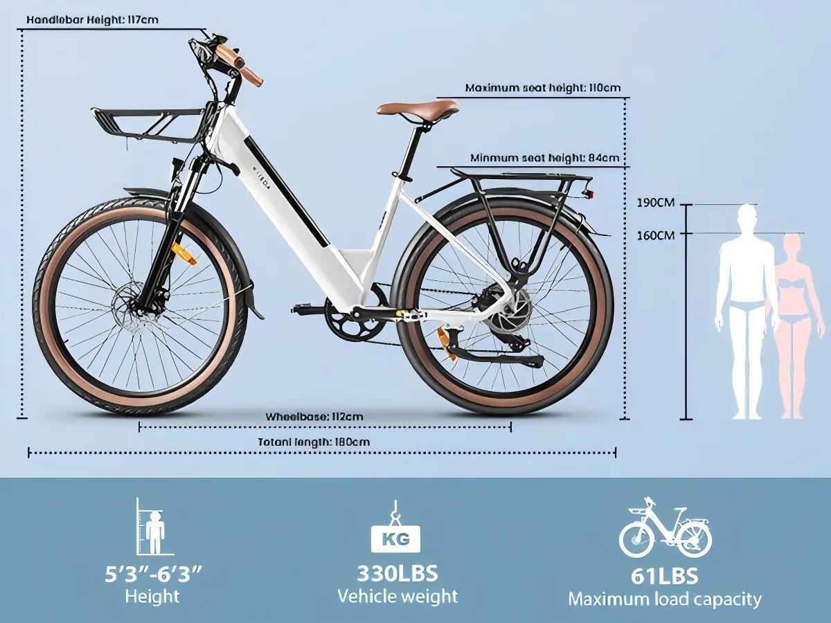 Bicicletta elettrica per adulti KAISDA K601, batteria da 36V 17.4Ah 13/14