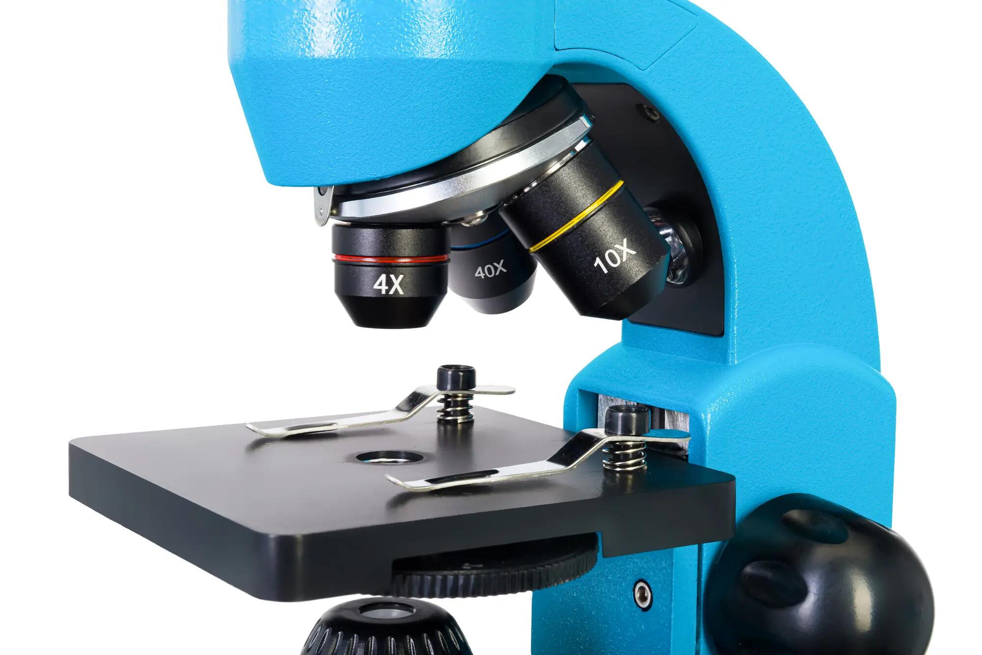 Microscopio Levenhuk Rainbow 50L Azzuro con libro in italiano 10/15