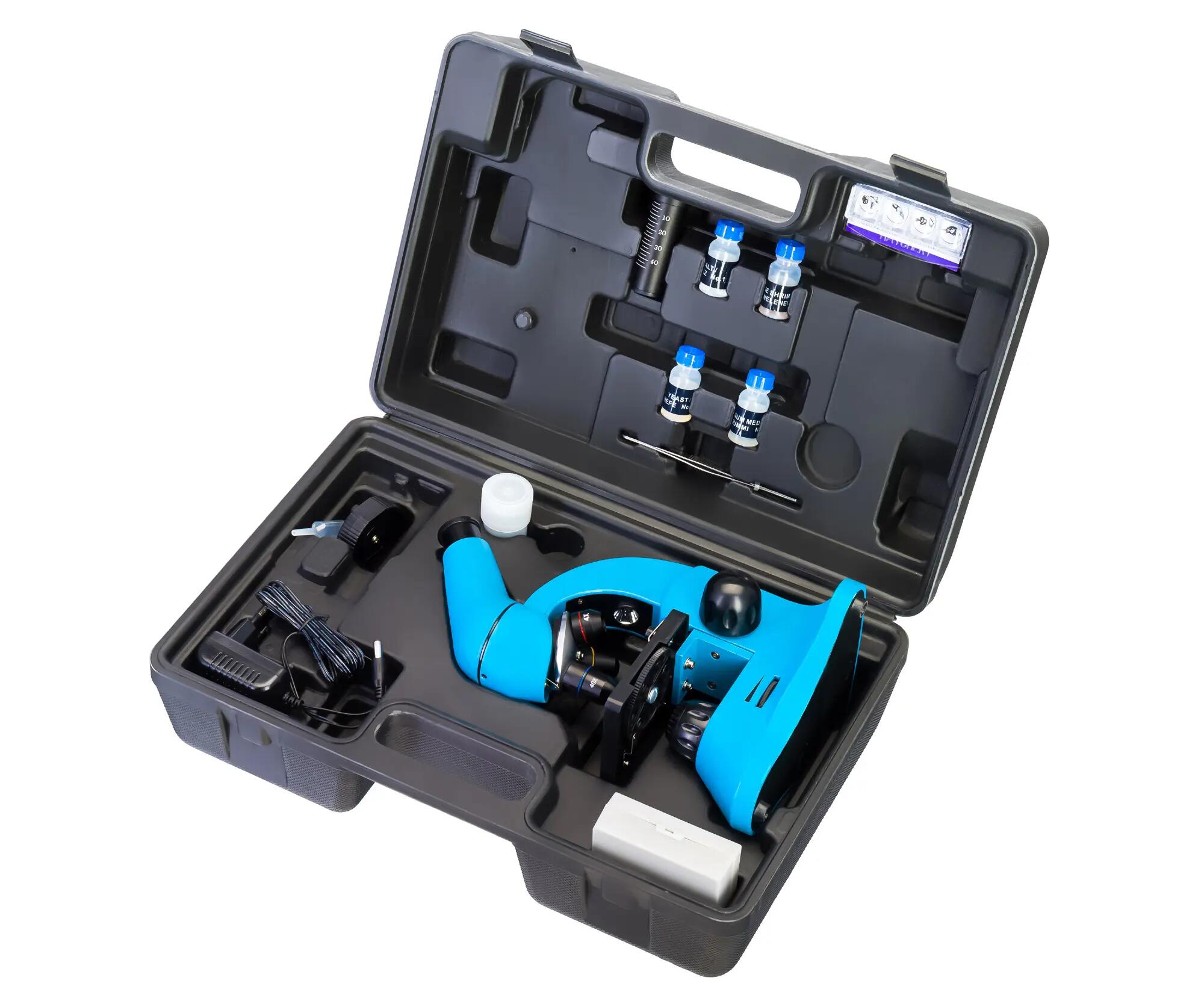 Microscopio Levenhuk Rainbow 50L PLUS Azzuro con libro in tedesco 4/15