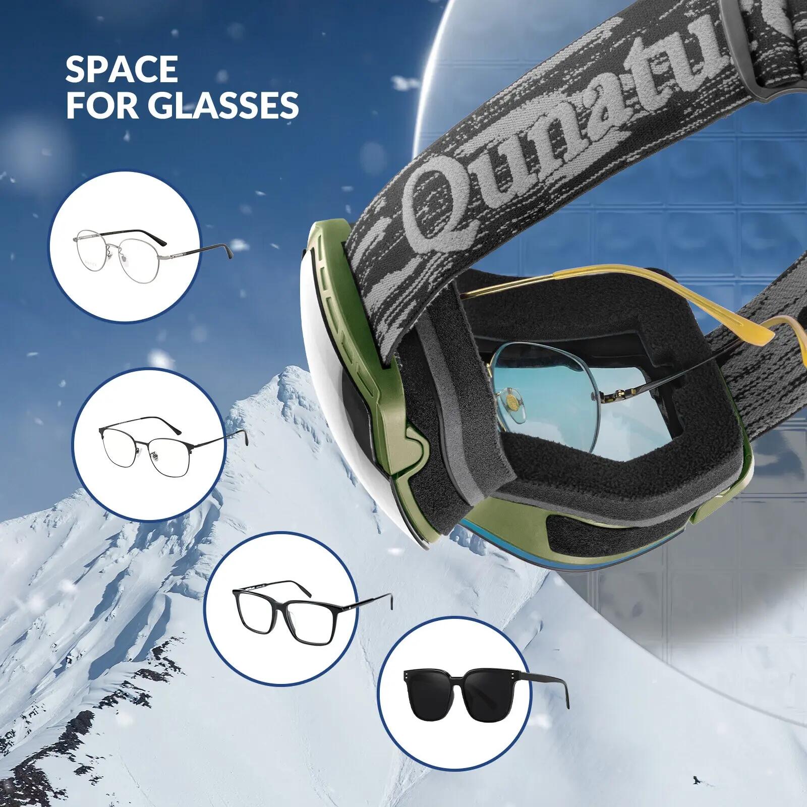 Ochelari de schi Qunature, anti-ceață și UV400, negru 5/5