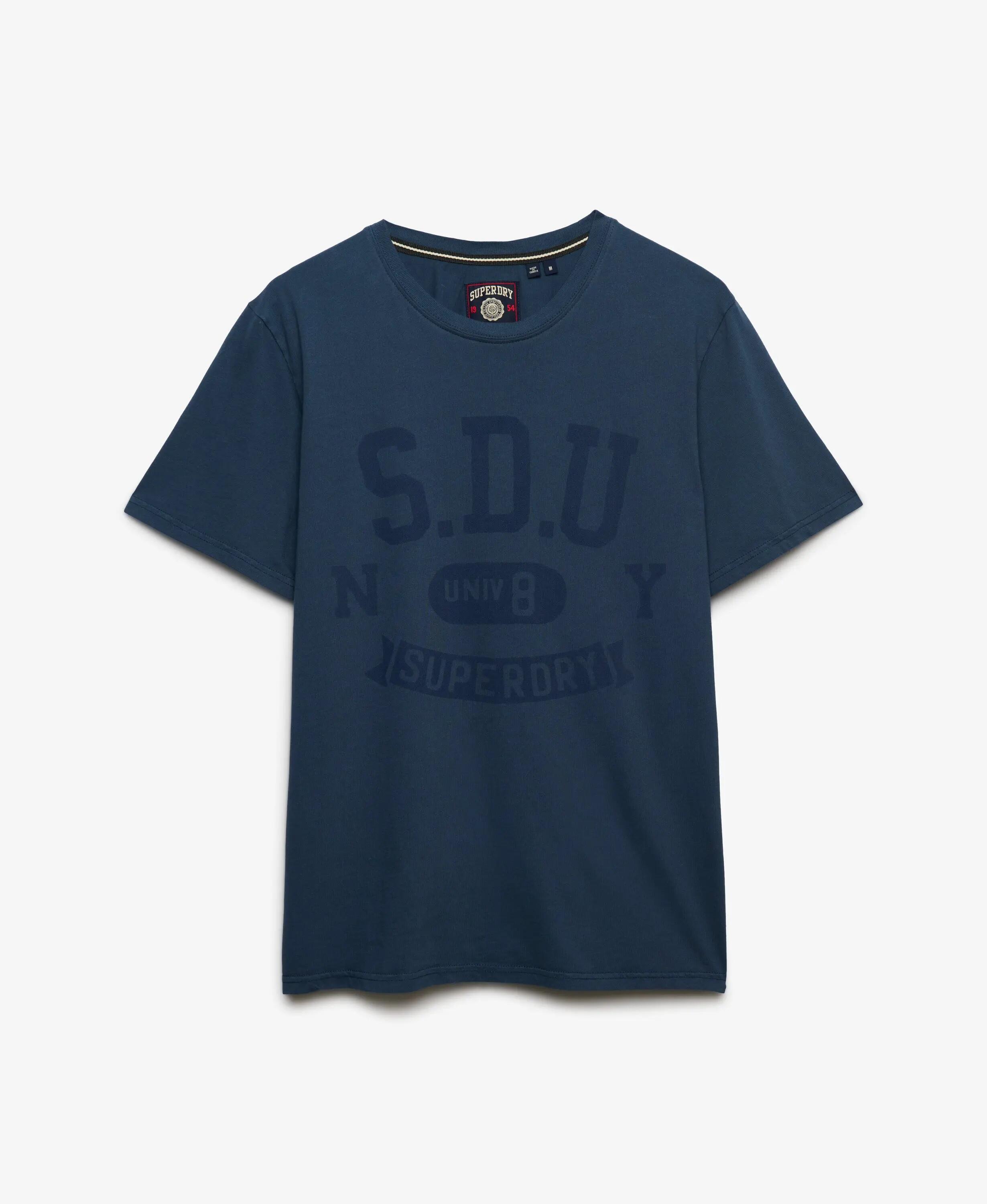 superdry T-shirt Athletic Tonal en coton bio, coupe relaxed – Pilot Mid Blue 7/7