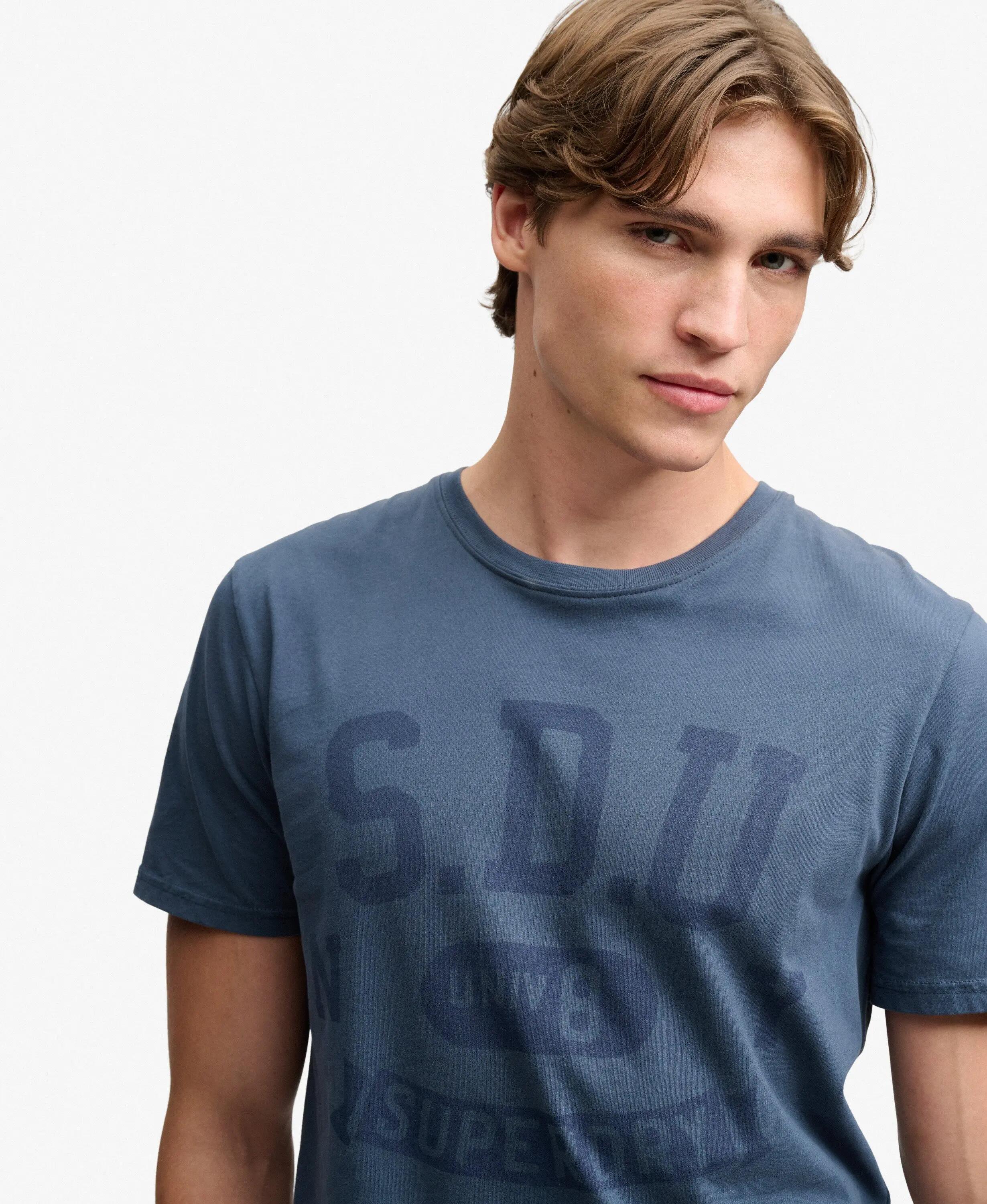 superdry T-shirt Athletic Tonal en coton bio, coupe relaxed – Pilot Mid Blue 4/7