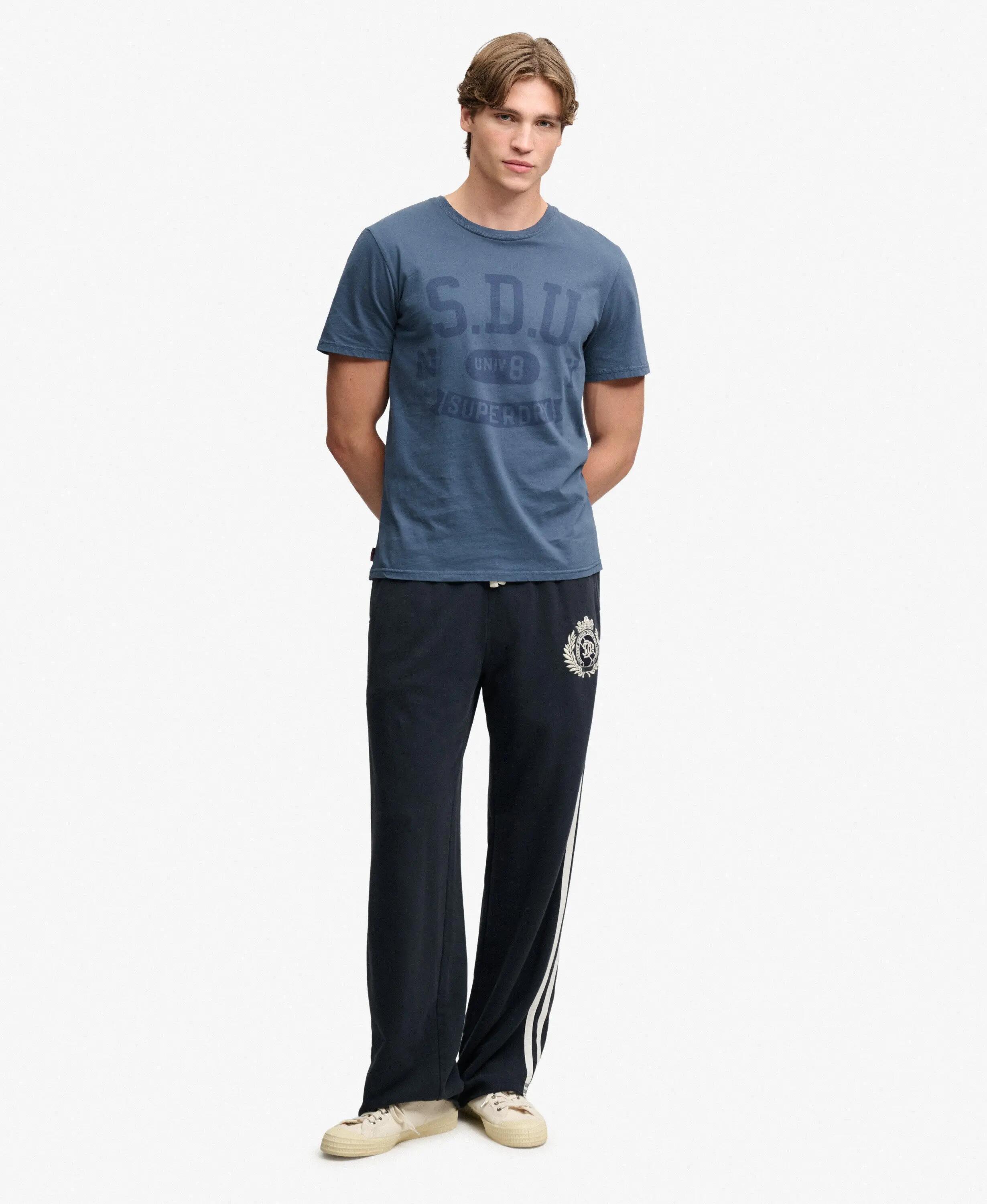 superdry T-shirt Athletic Tonal en coton bio, coupe relaxed – Pilot Mid Blue 3/7
