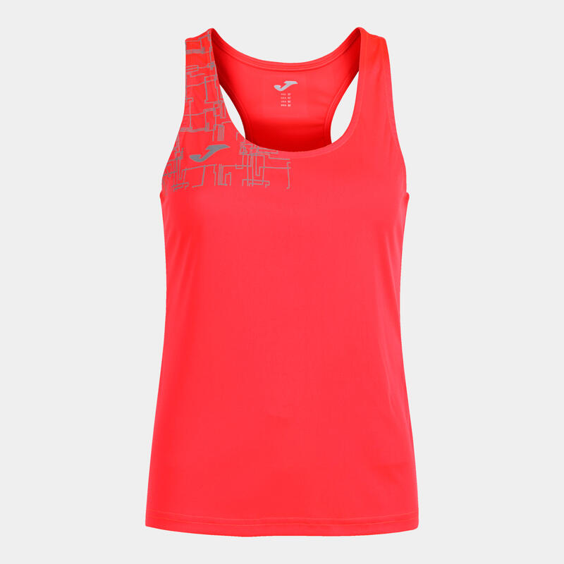 Camiseta Tirantes Running Mujer Joma Elite VIII Coral Flúor