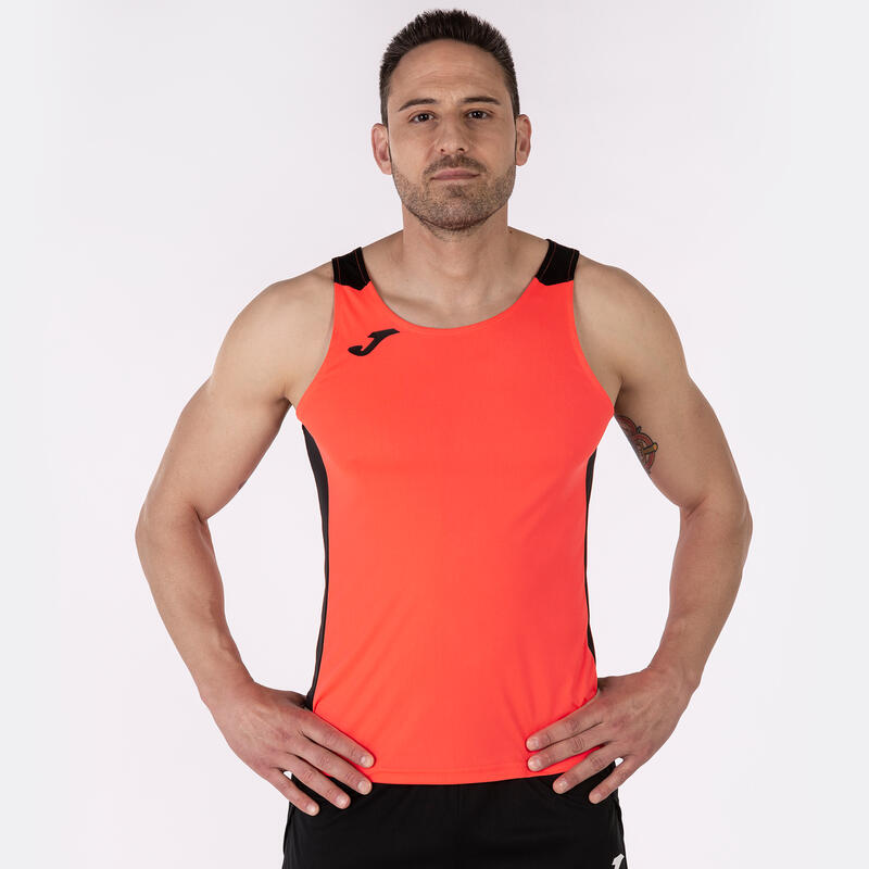 Camiseta Tirantes Running Hombre Joma Record II Coral Flúor