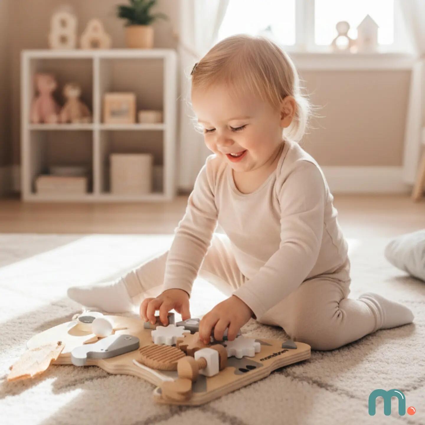 Tablica manipulacyjna dla dzieci drewniana sensoryczna 10 w 1 Montessori 8/14