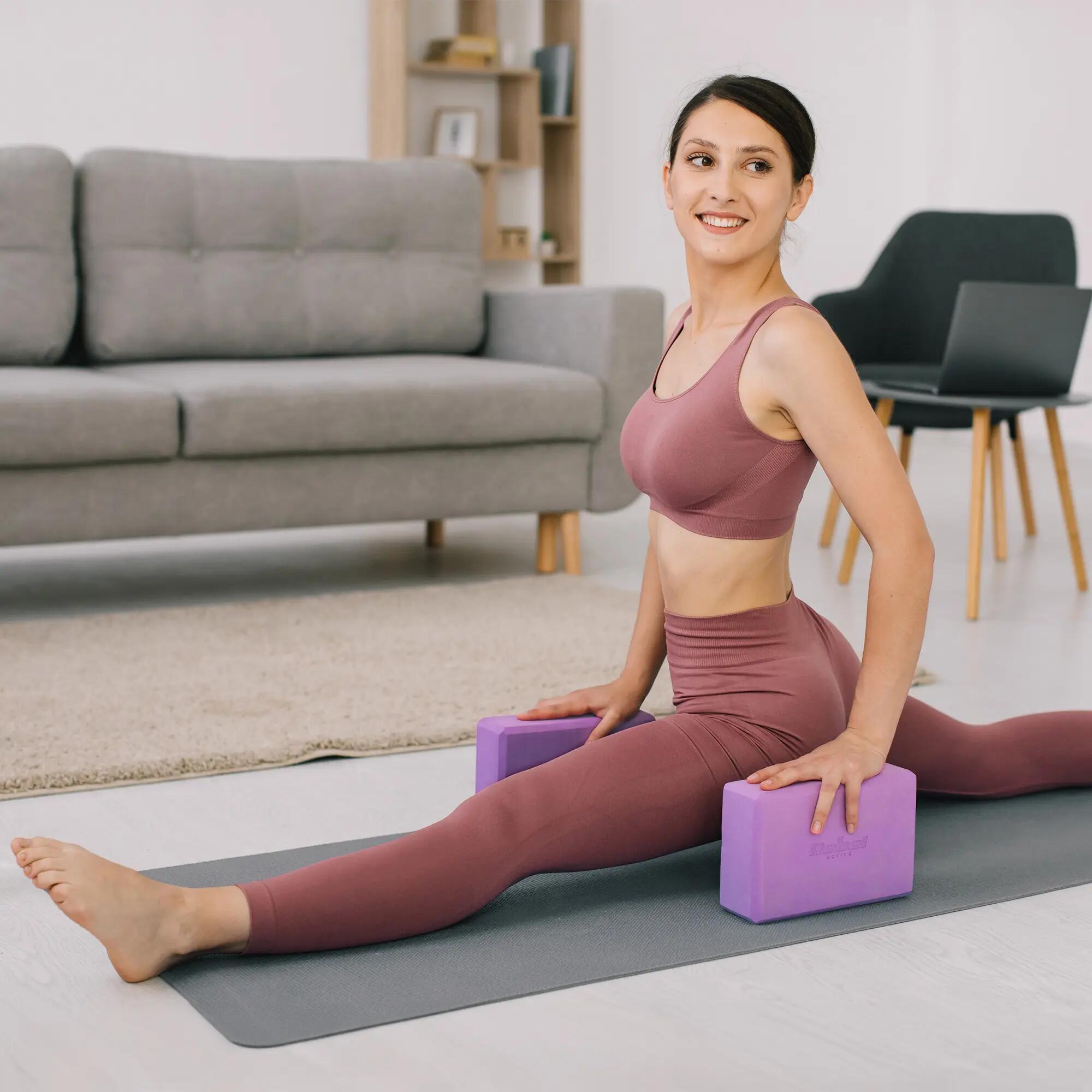 Kostka do jogi pianka EVA klocek blok do ćwiczeń bloczek pilates 120g Rebel 6/6