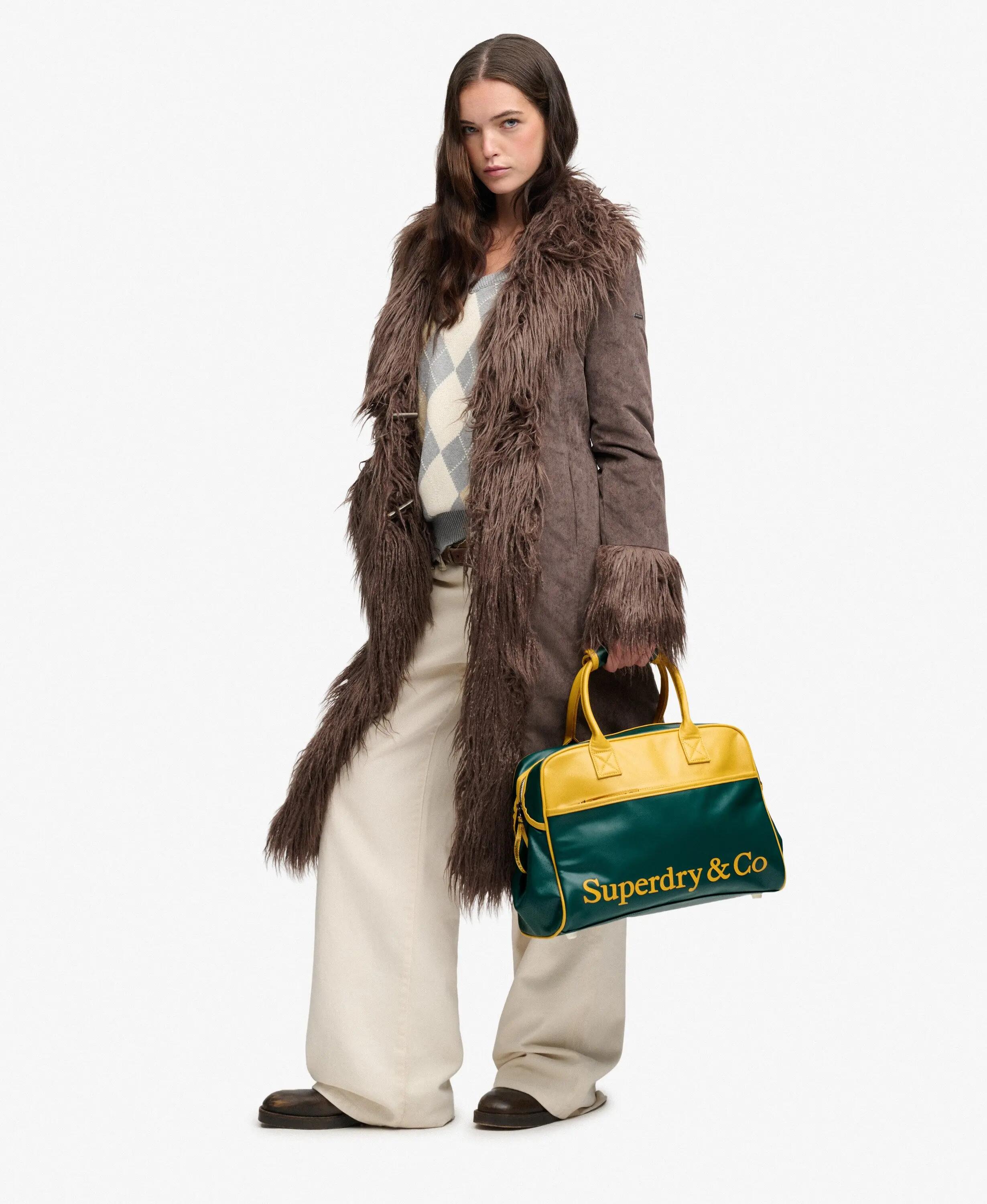 superdry Heritage Retro borsa da palestra in poliestere – Green/Gold 6/6