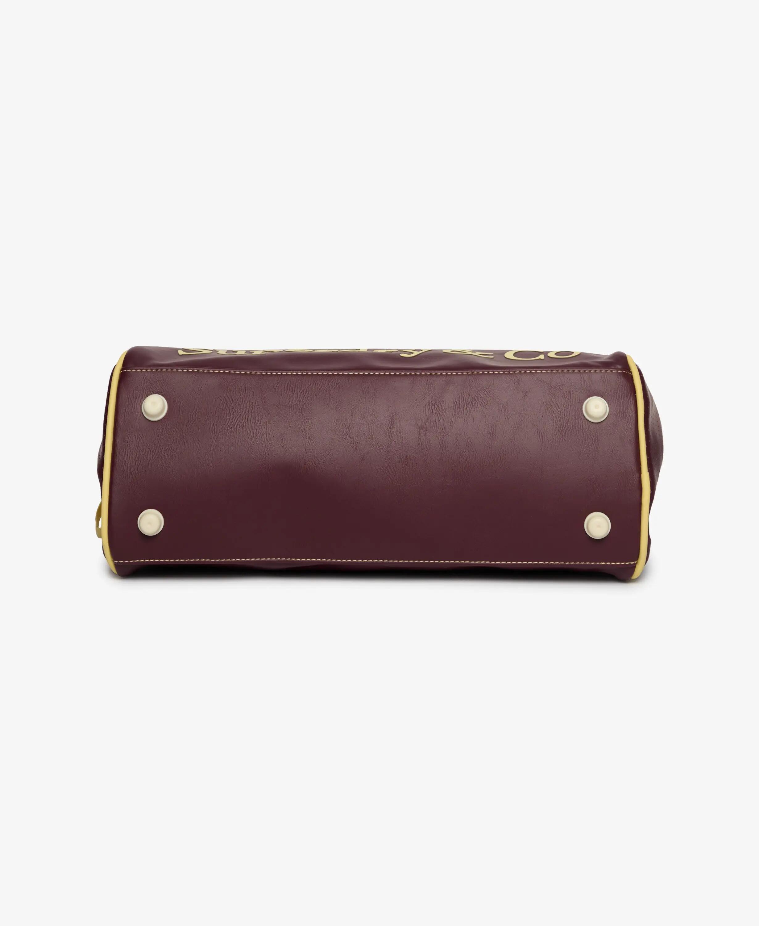 superdry Heritage Retro borsa da palestra in poliestere – Burgundy/Yellow 3/4