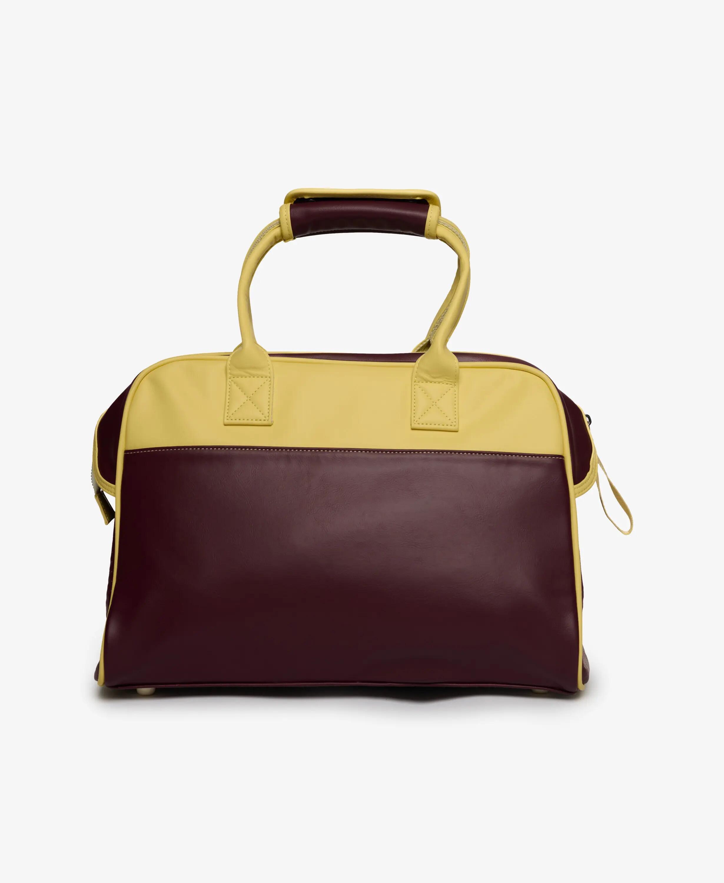superdry Heritage Retro borsa da palestra in poliestere – Burgundy/Yellow 2/4