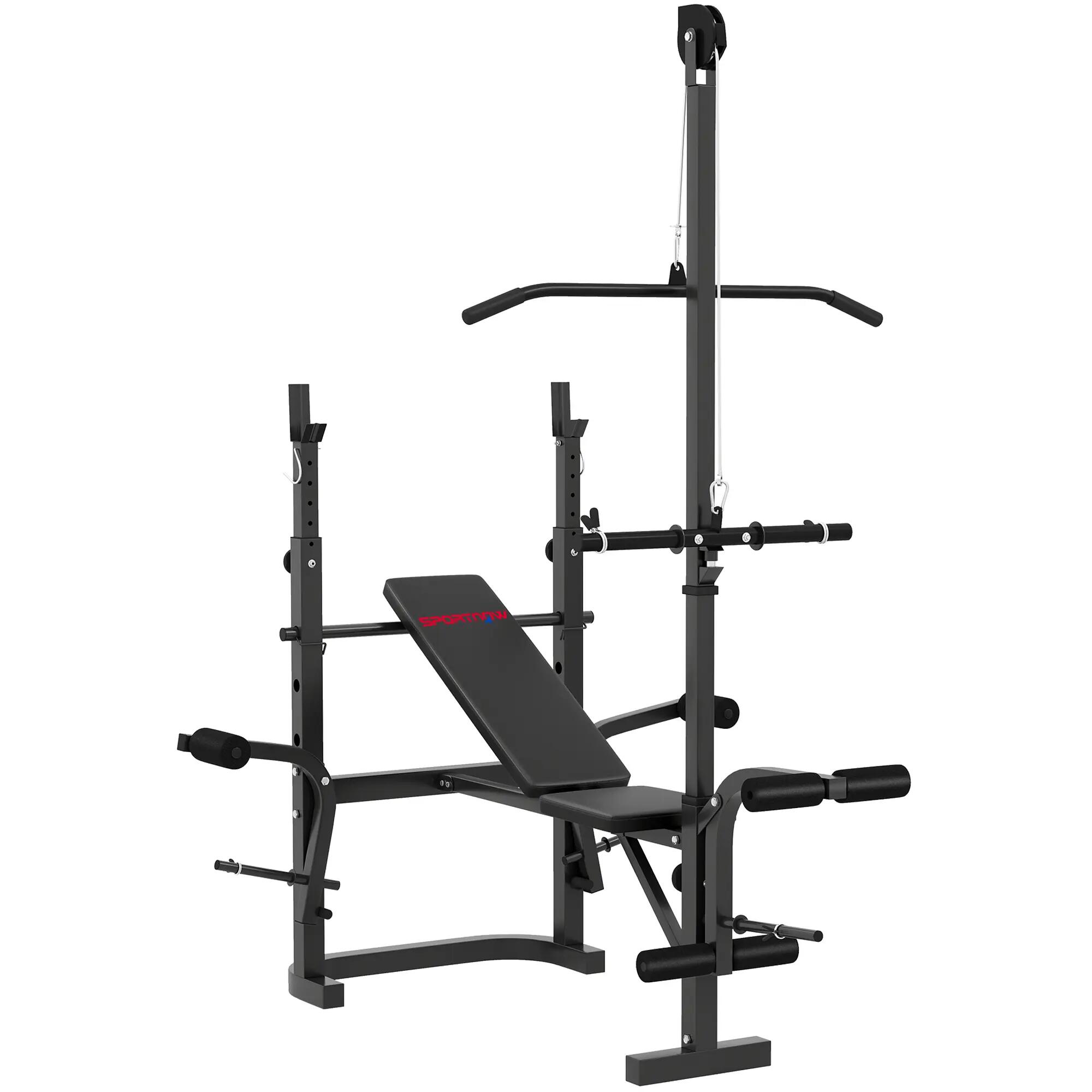 Banc de musculation multifonction réglable avec support pour haltères 2/9