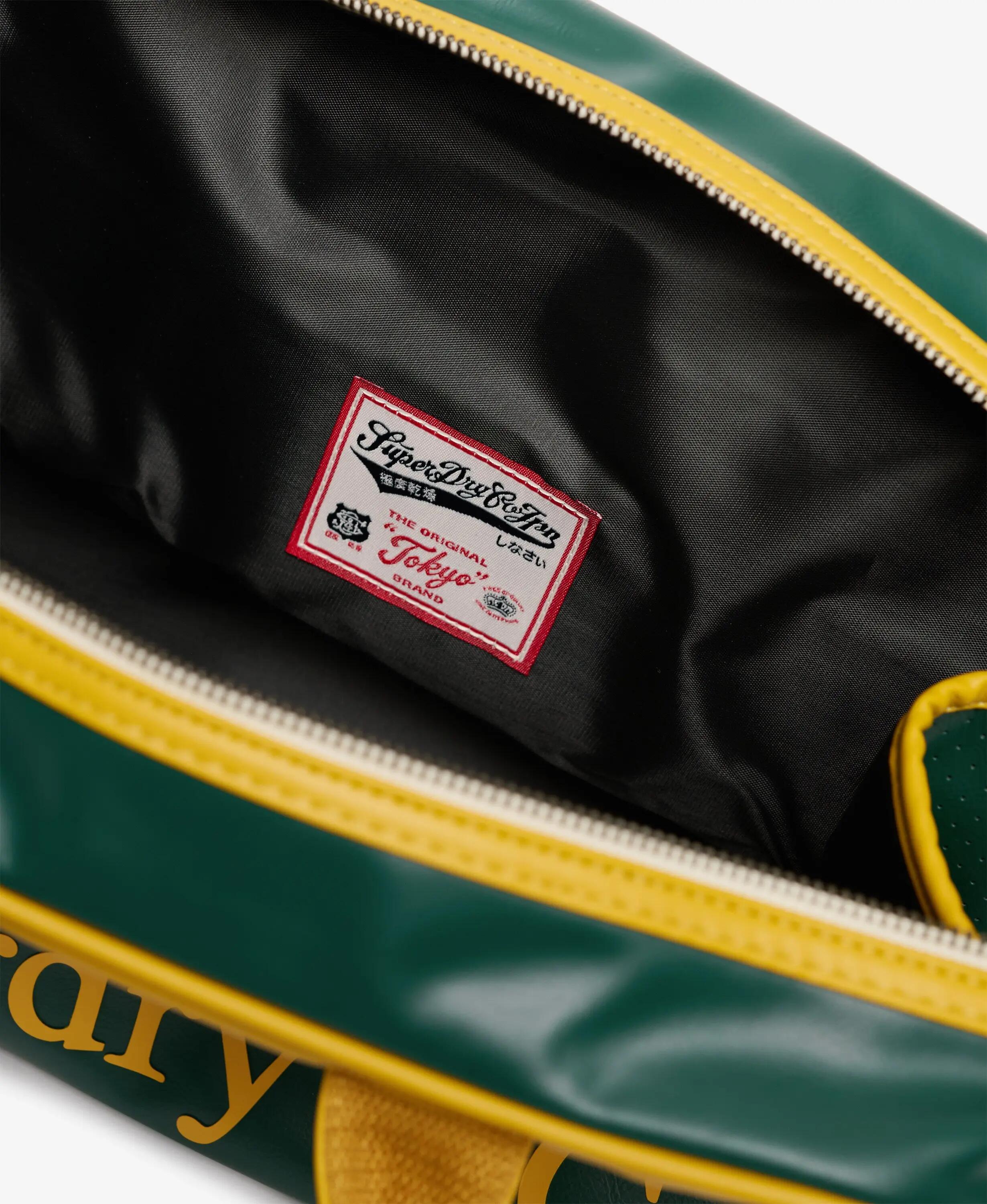 superdry Heritage Retro borsa da palestra in poliestere – Green/Gold 4/6