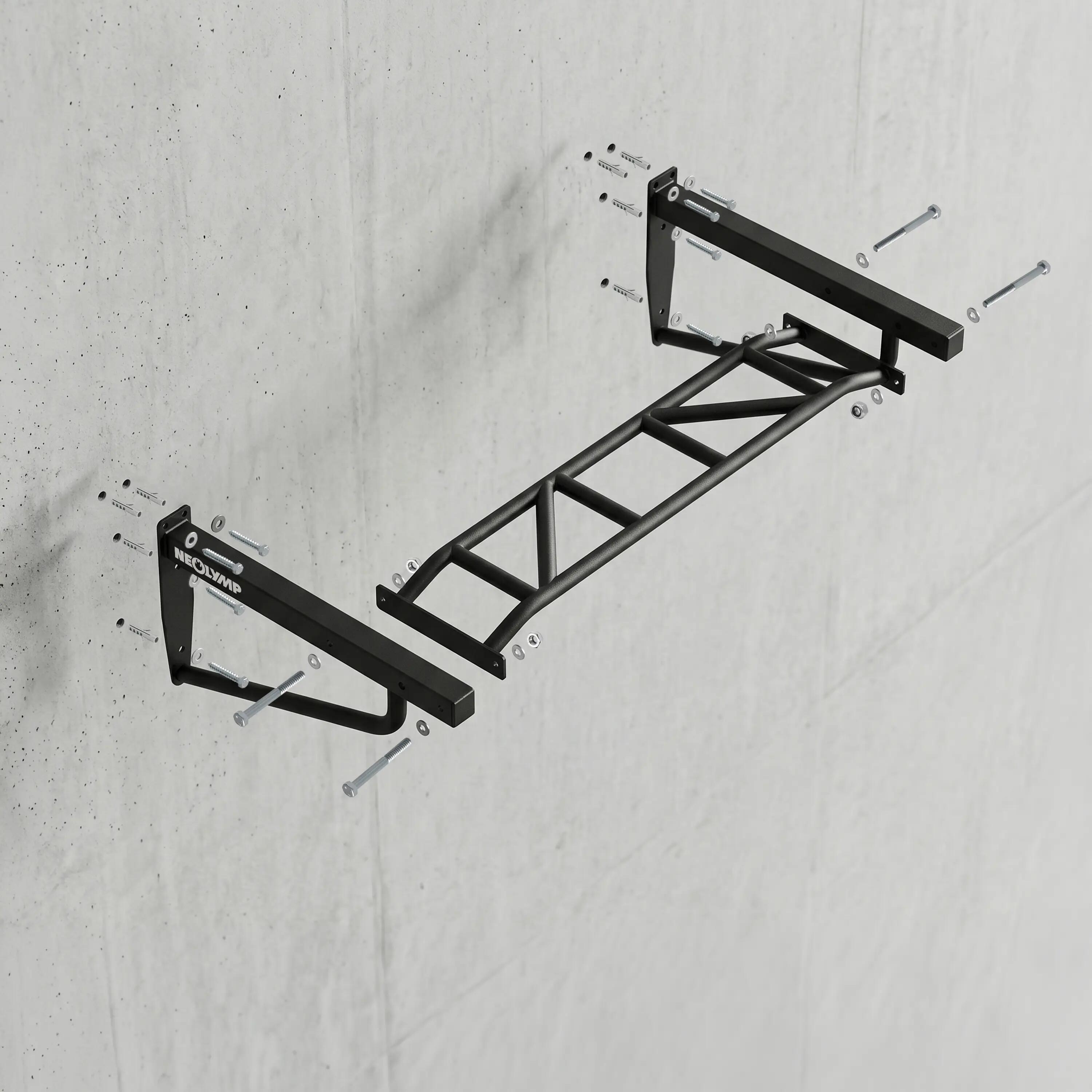 Klimmzugstange als Wandmontage mit 2 Stangen für Muscle-Ups und Pull-Ups 8/9