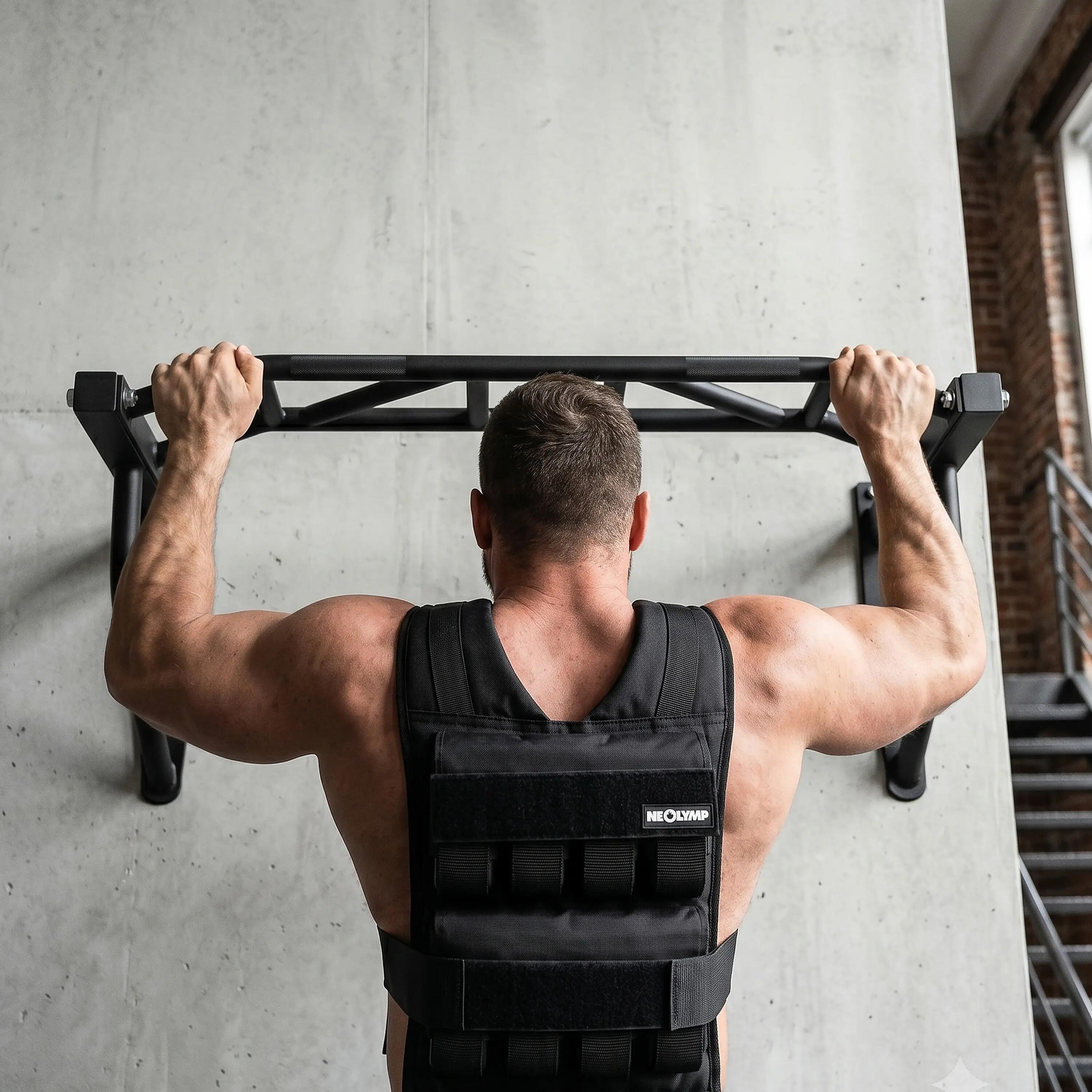 Klimmzugstange als Wandmontage mit 2 Stangen für Muscle-Ups und Pull-Ups 5/9
