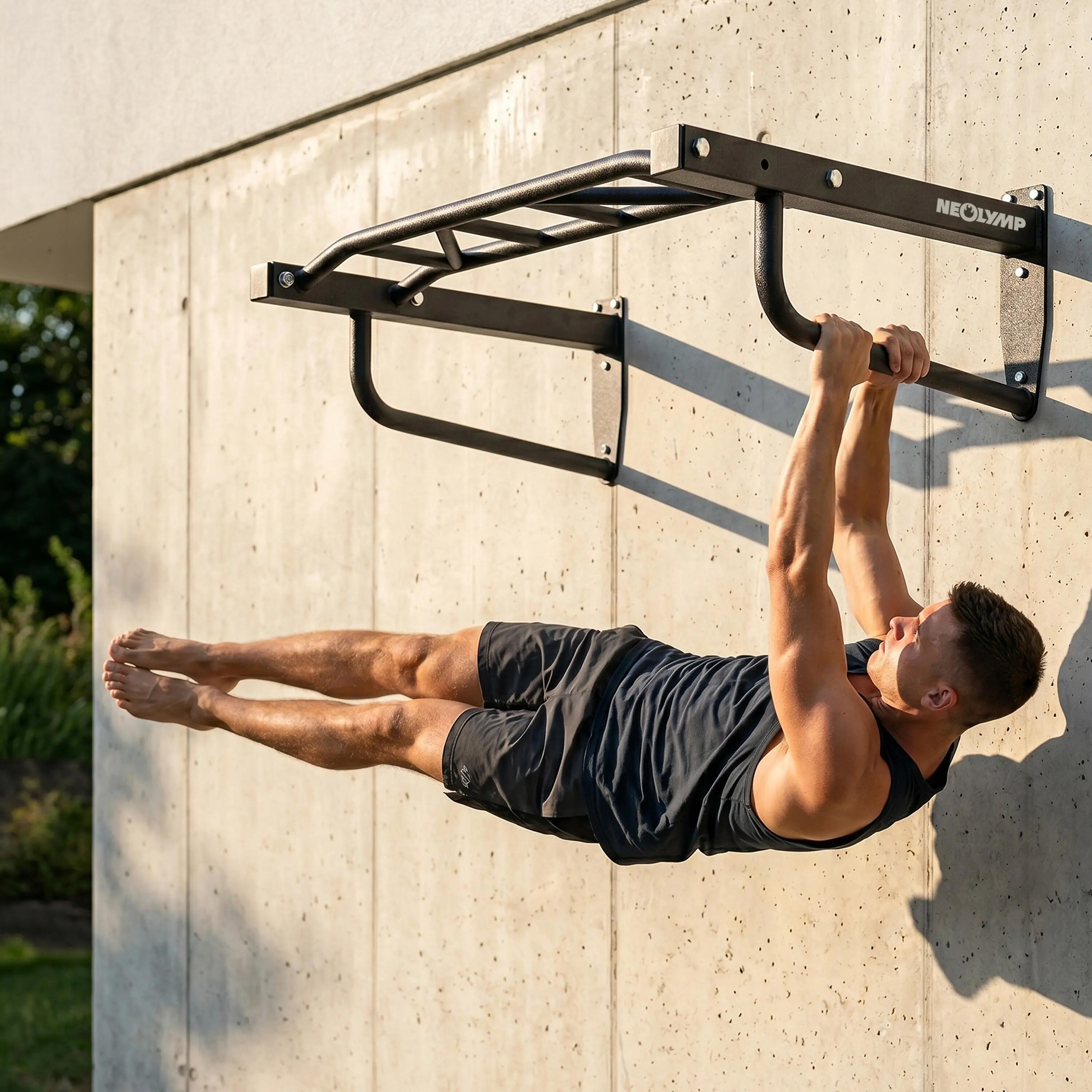 Klimmzugstange als Wandmontage mit 2 Stangen für Muscle-Ups und Pull-Ups 4/9
