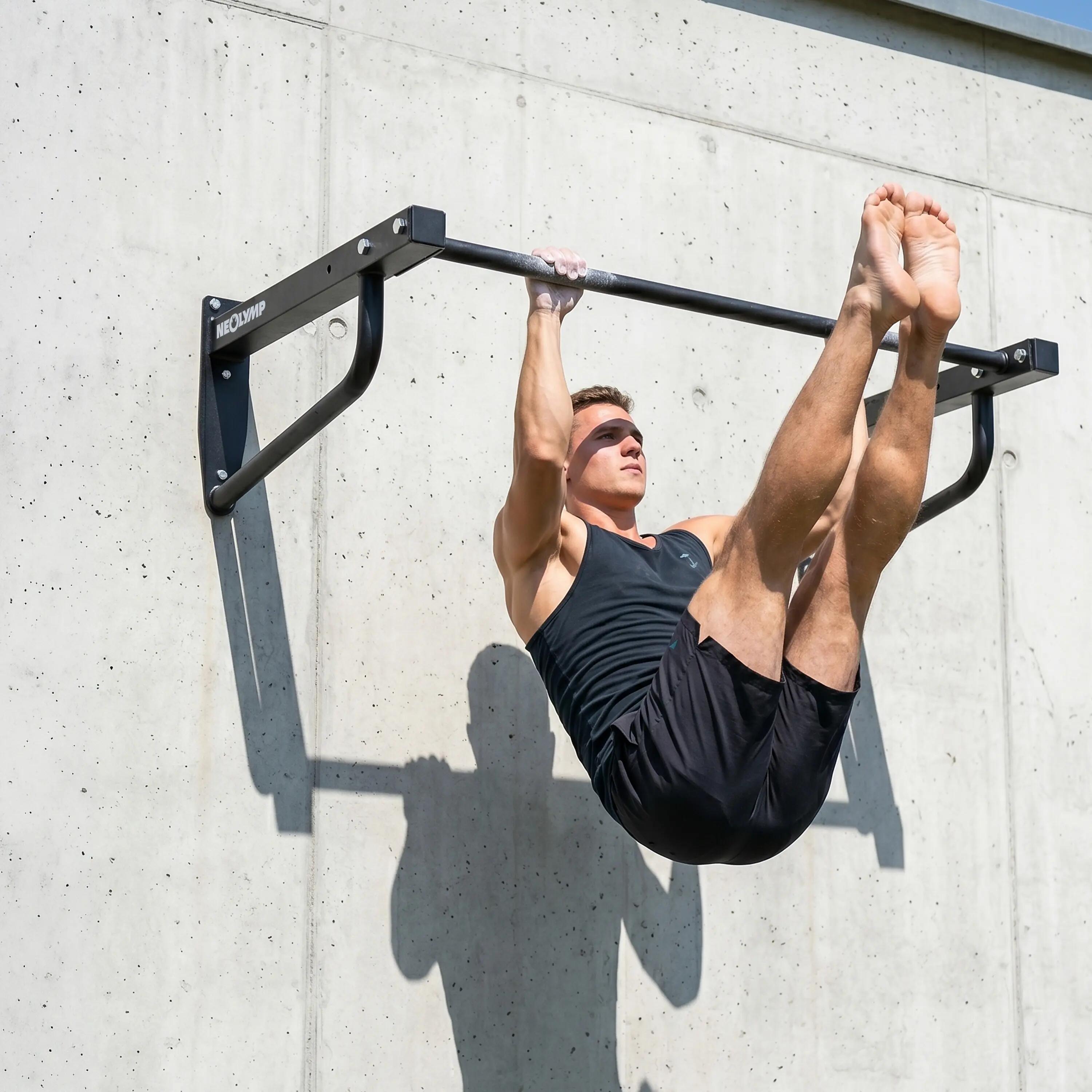 Klimmzugstange als Wandmontage mit 2 Stangen für Muscle-Ups und Pull-Ups 3/9