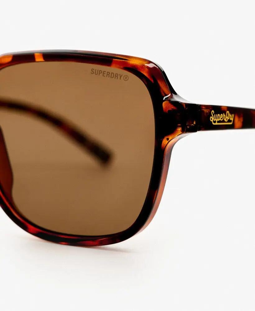 superdry occhiali da sole oversize con montatura quadrata – Tortoiseshell / 5/7