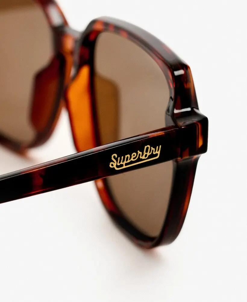 superdry occhiali da sole oversize con montatura quadrata – Tortoiseshell / 4/7
