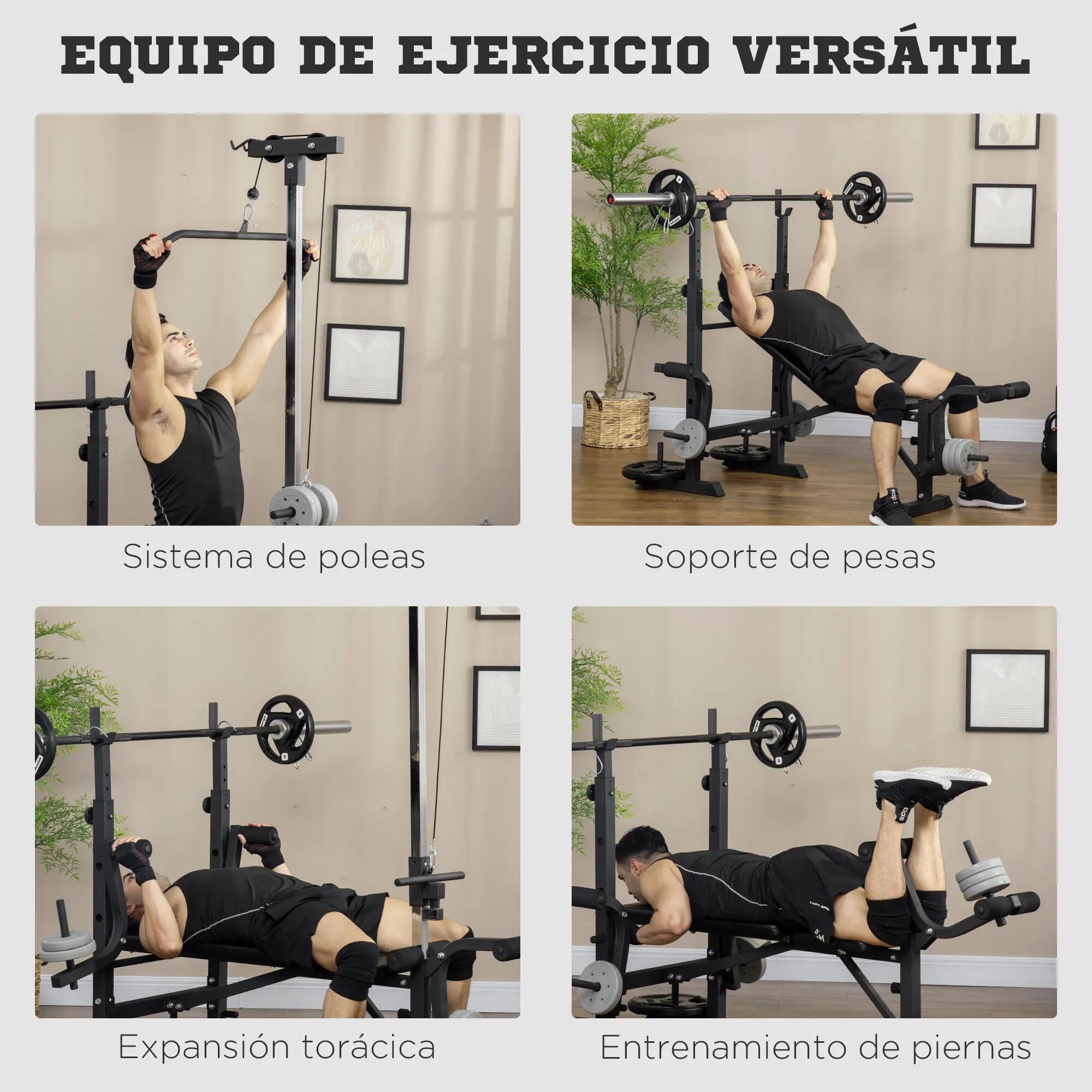 Banc de musculation multifonctionnel réglable pour un entraînement complet du 6/9