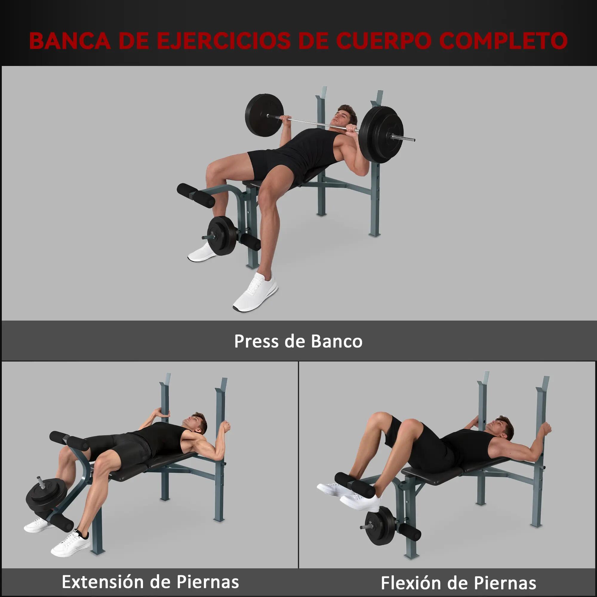Banc de musculation - Dossier et hauteur réglables - Noir 6/6